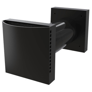 Fresh air valve Flexit Aero 100V2 in black finish with square wall plate