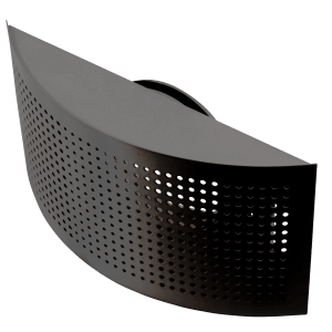 Black curved OPTW-V2 100 supply air valve with perforated front