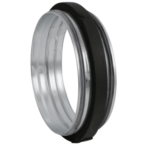 Male connector in galvanized steel with seals for joining insulated steel ducts Ø250