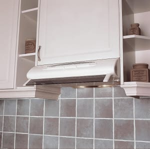 
                    Kjøkkenvifte Flexit Gourmet MW hvit montert under overskap