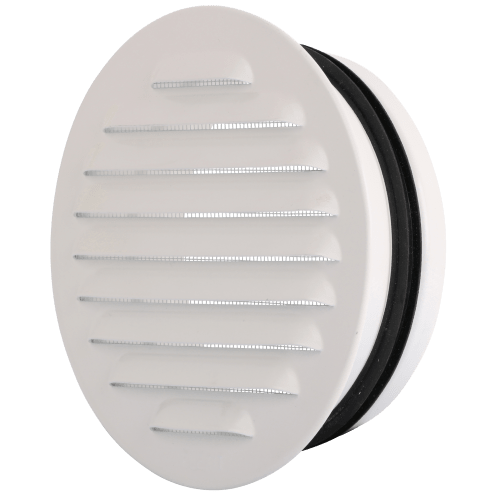 Round grille in steel with spigot and gasket