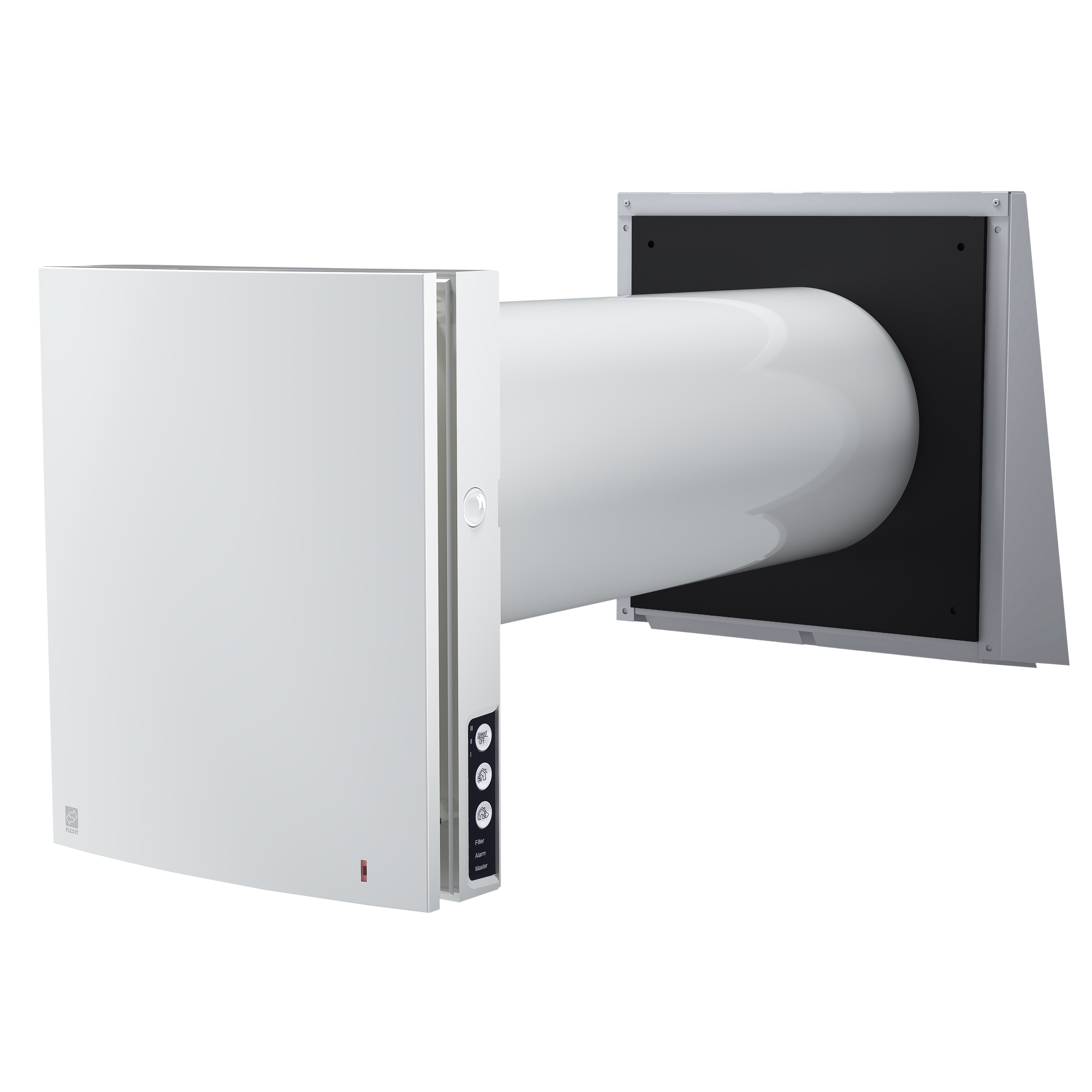 

                    Romventilator Flexit Roomie One W V2 i hvit utførelse med varmegjenvinning