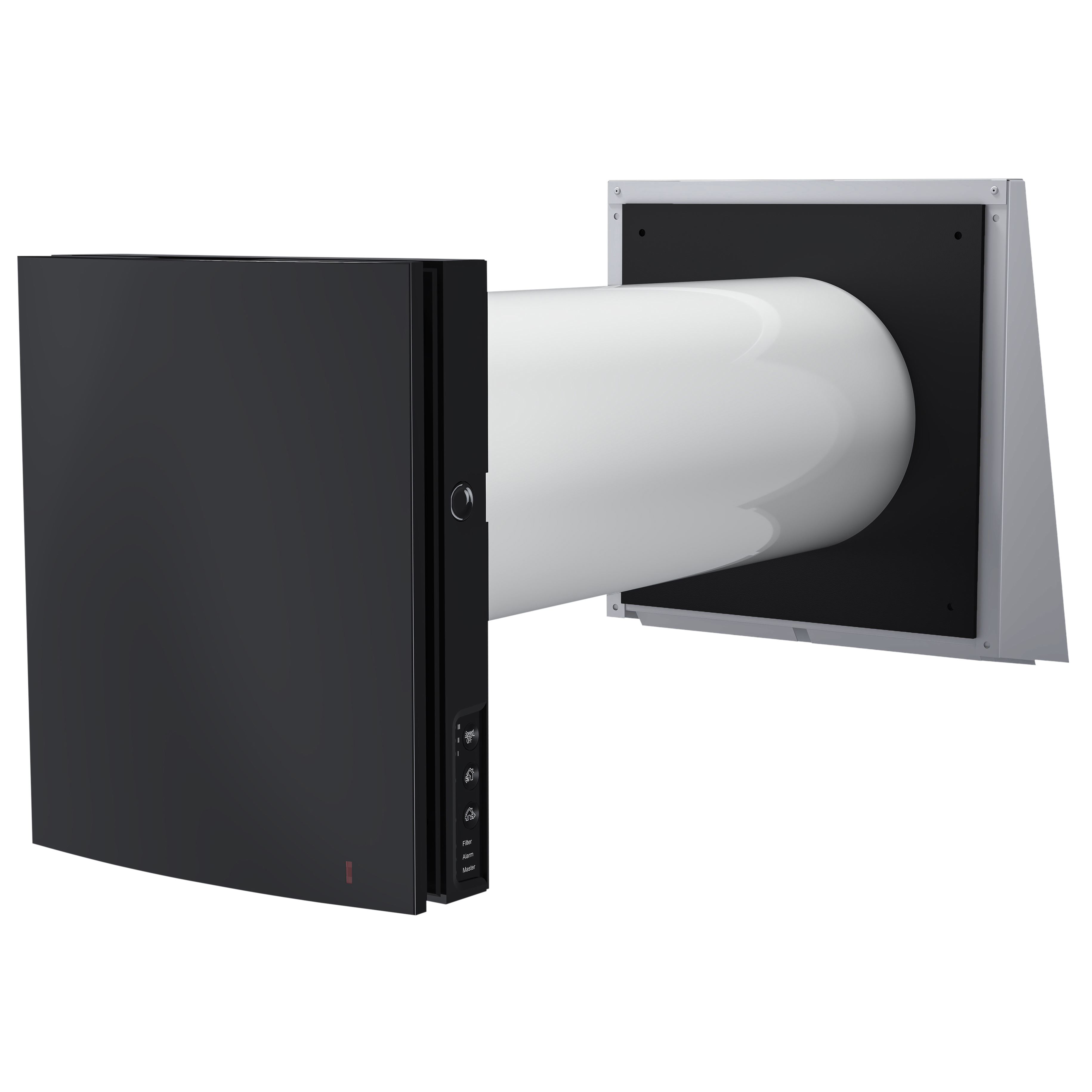 

                    Single room ventilator Flexit Roomie One W V2 in black with heat recovery