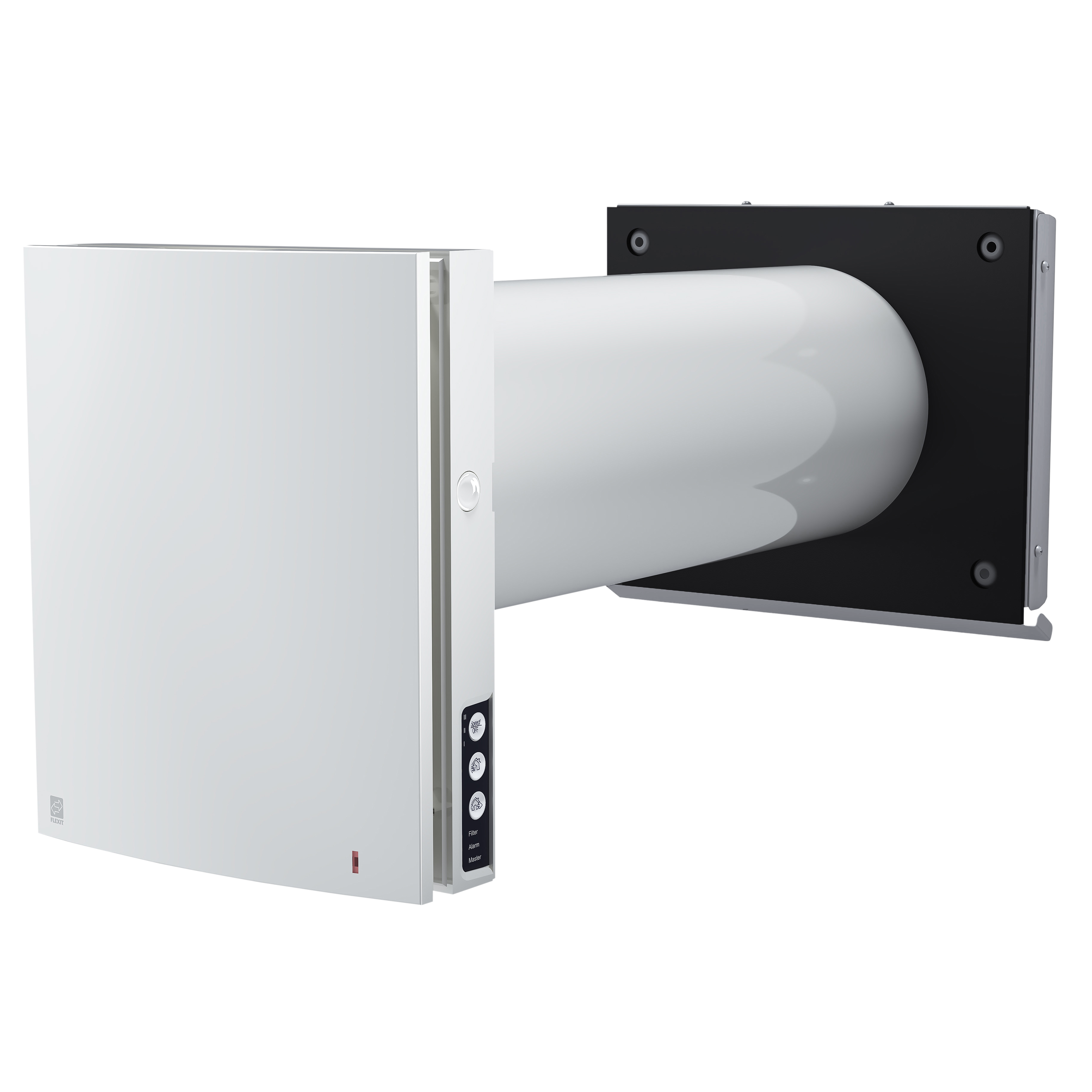 

                    Romventilator Flexit Roomie Dual W V2 i hvit utførelse med varmegjenvinning