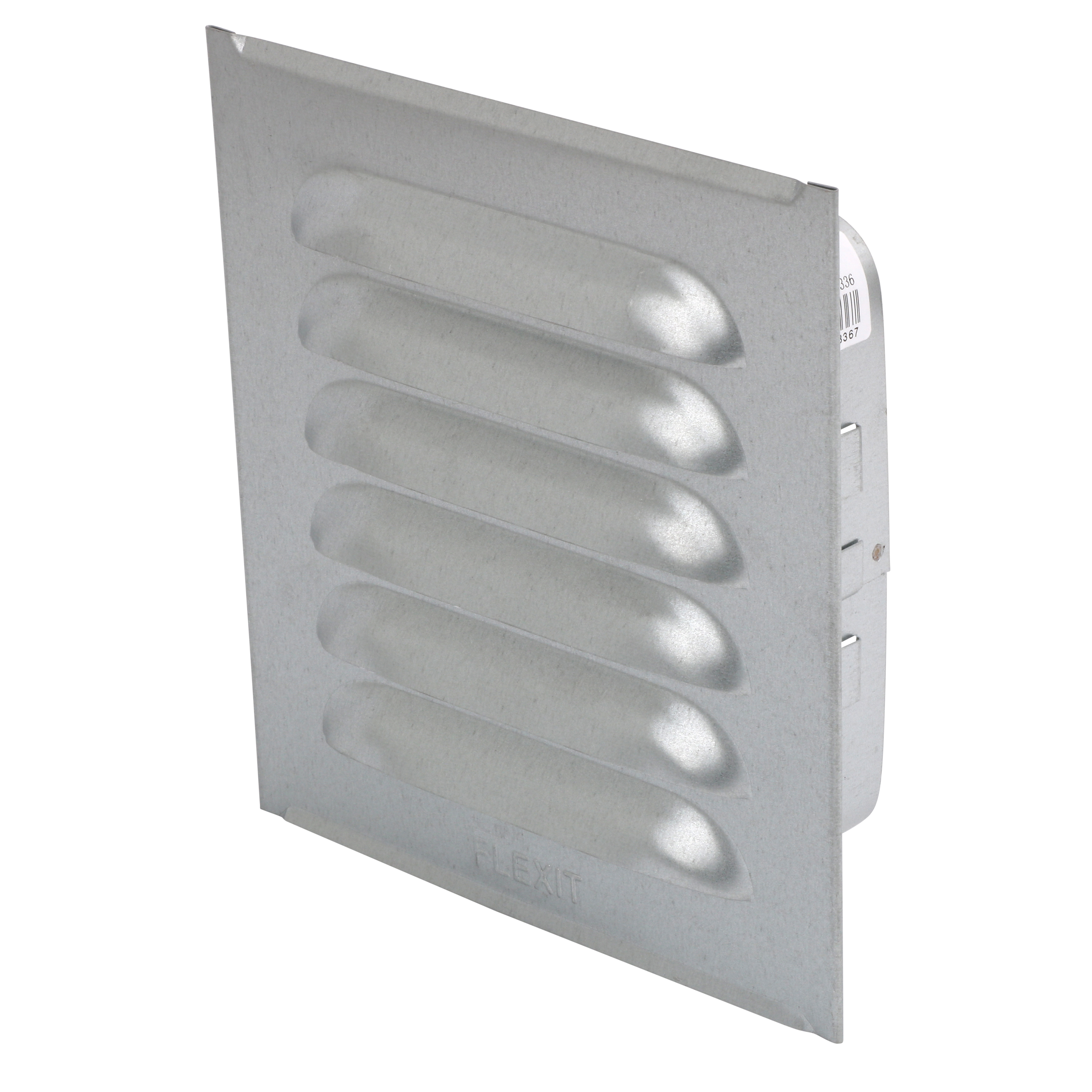 

                    Sjalusirist i stål 150×150 mm med karm for luftinntak eller avtrekk