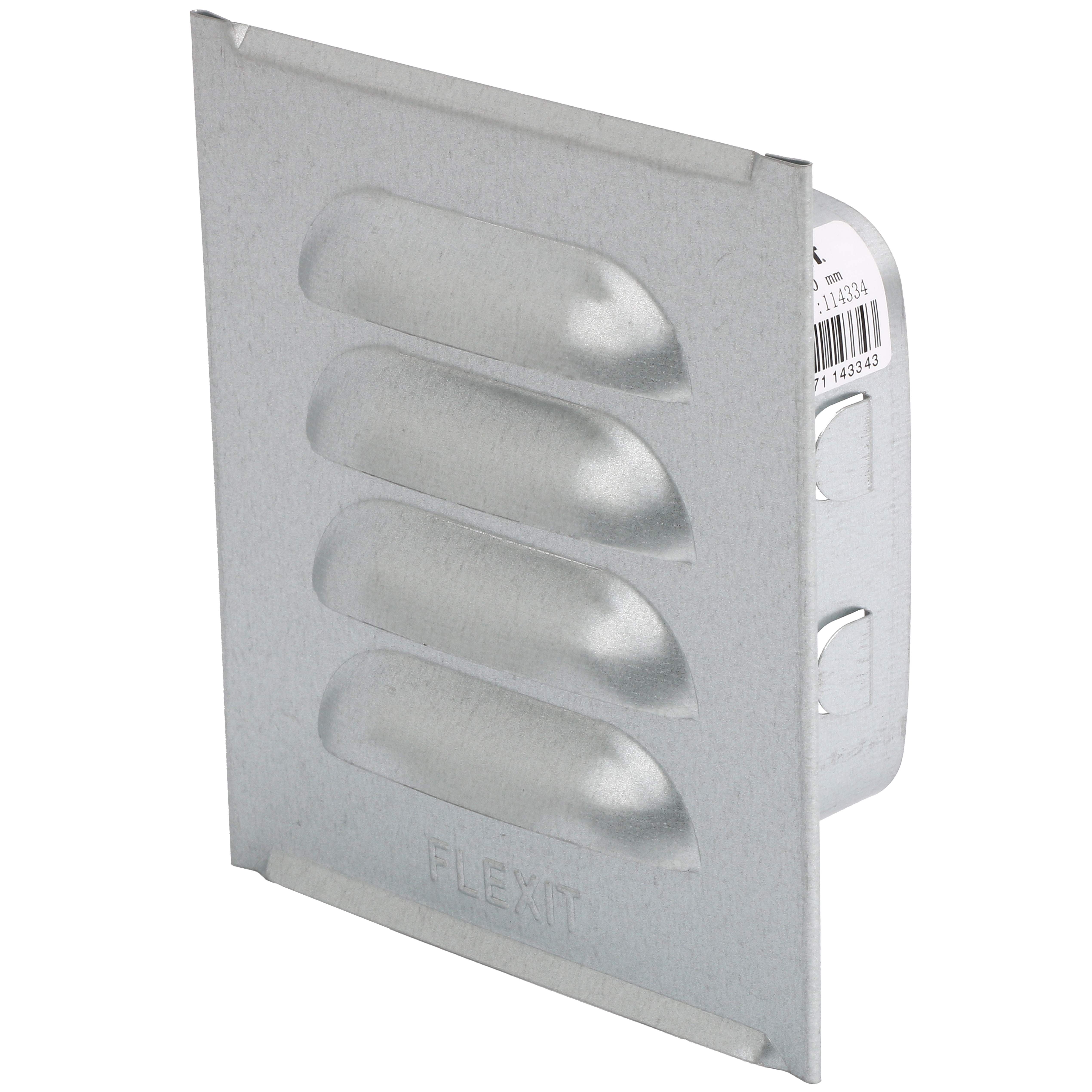 

                    Sjalusirist i stål 100×100 mm med karm for luftinntak eller avtrekk