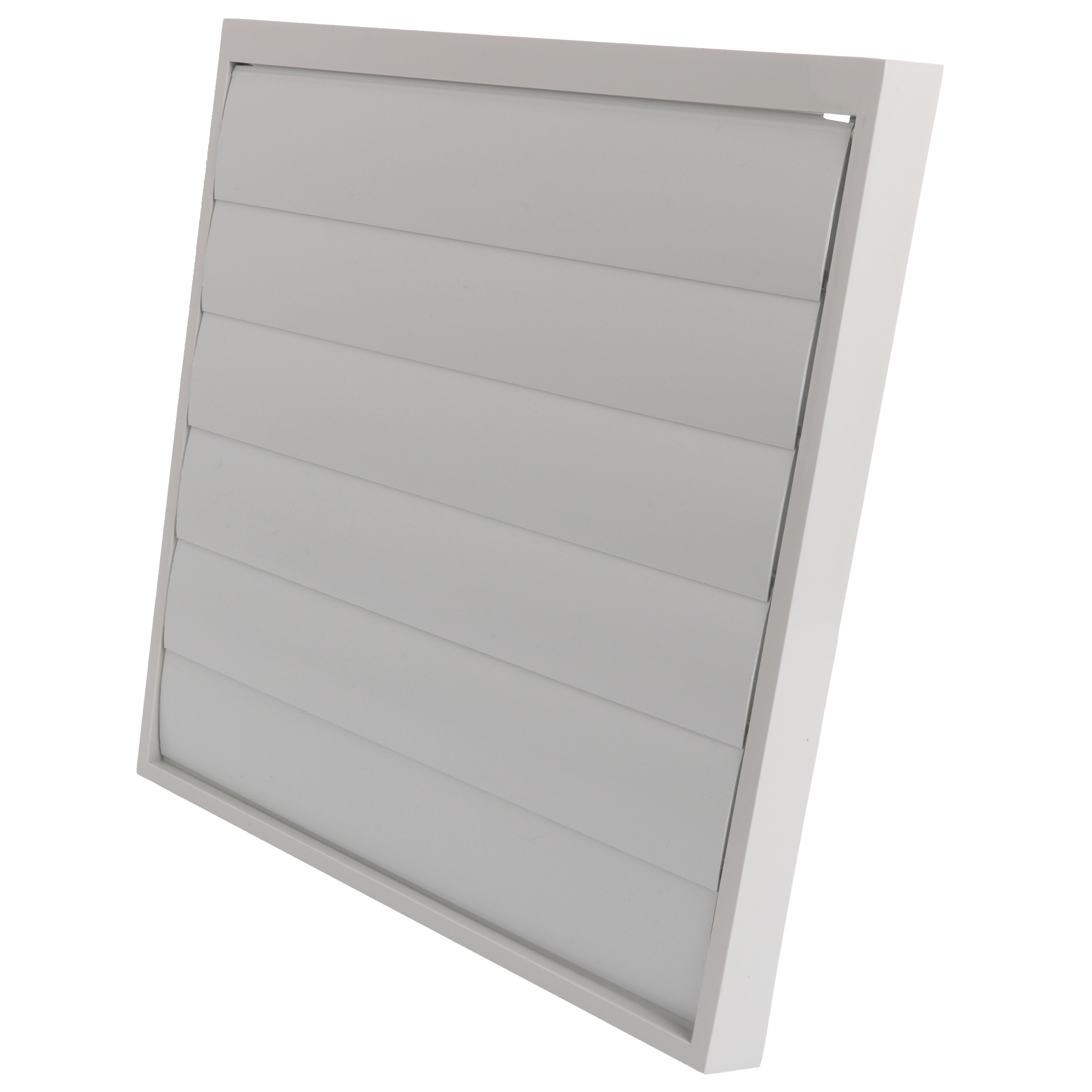 

                    Flat lamellventil VK 315 i hvit utførelse for veggmontering og luftavkast