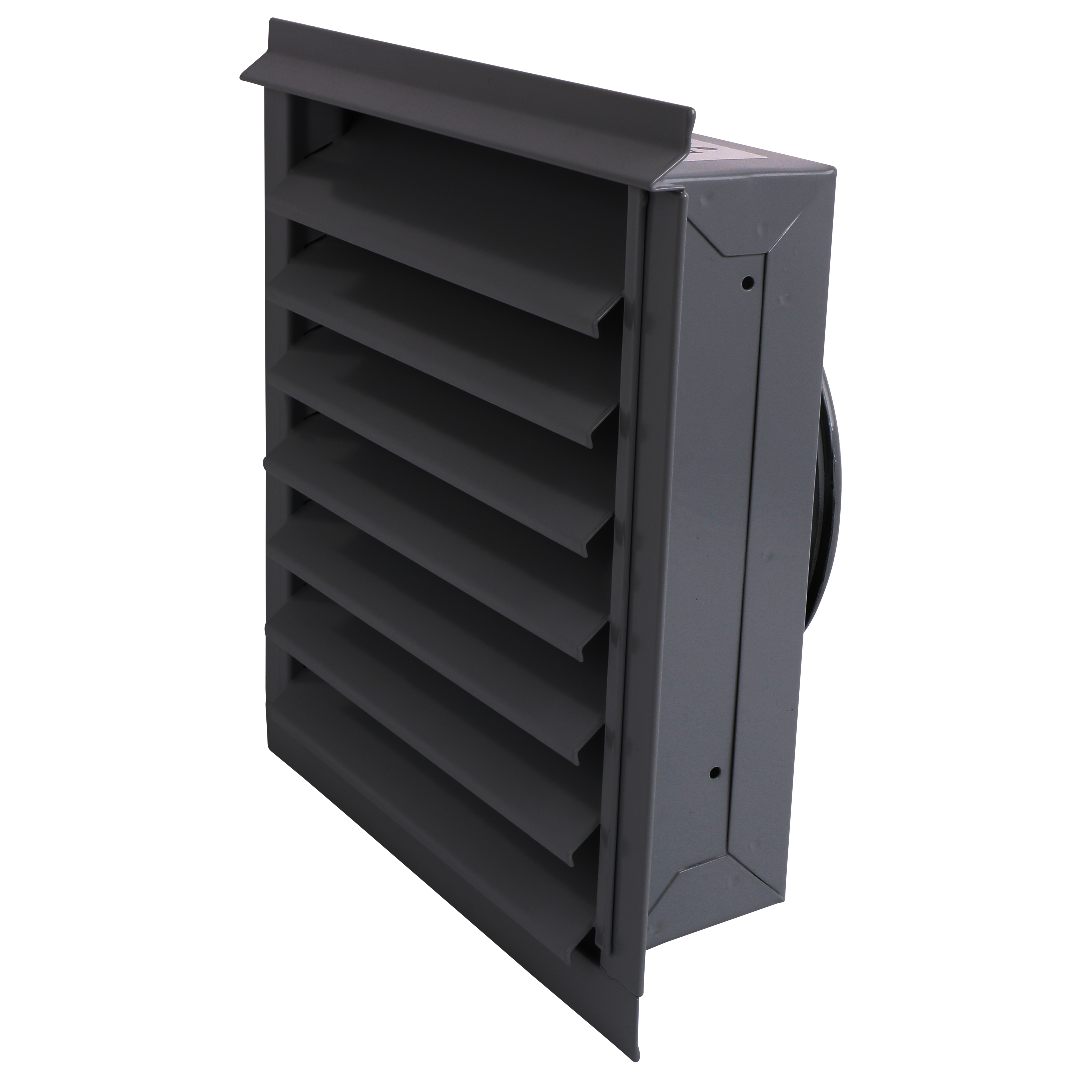 

                    Ytterveggsrist V21 Ø160 i sort utførelse for avkast eller uteluft montert på fasade