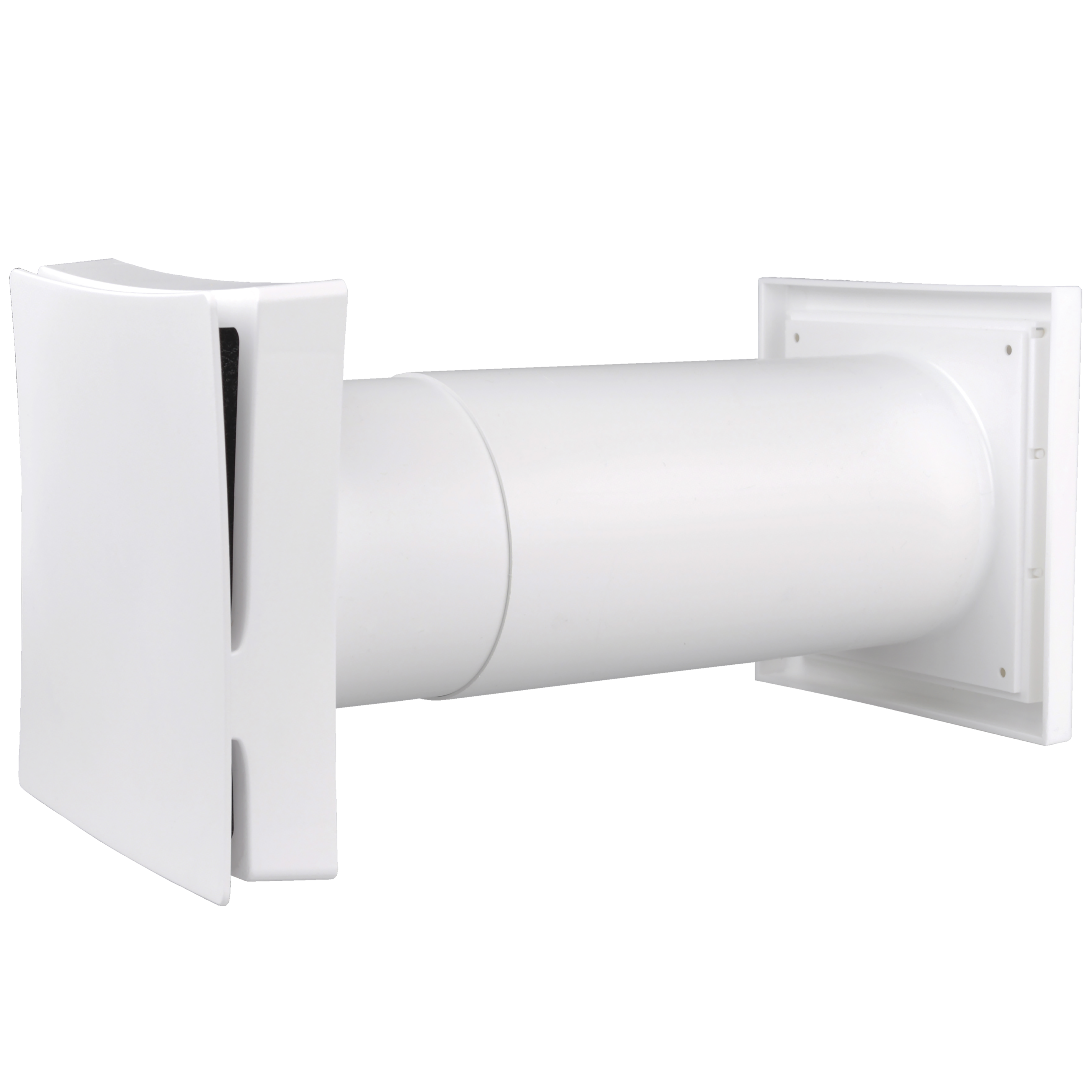 

                    Friskluftsventil 100FF i hvit utførelse med ytterdel og rund kanal