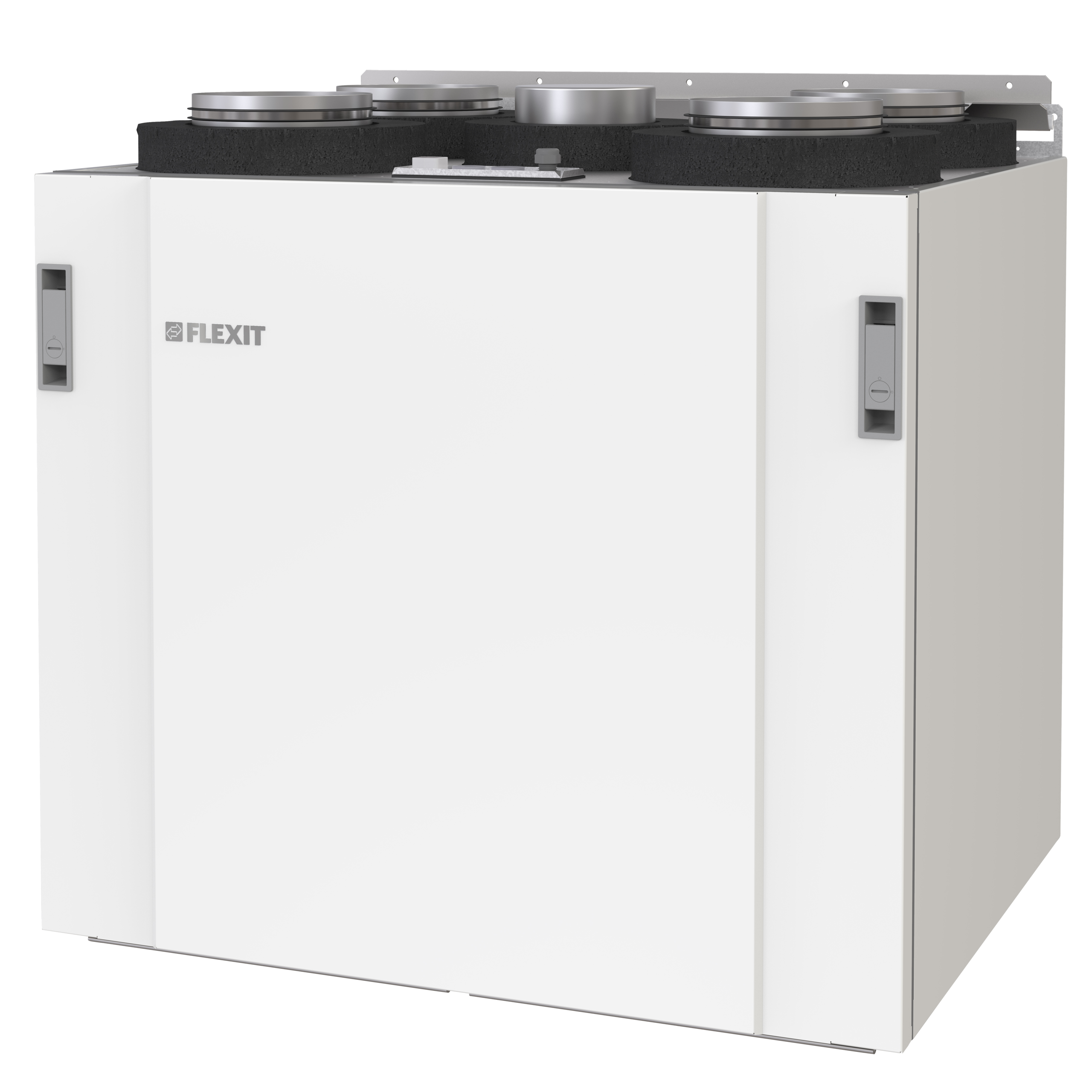 

                    Nordic S4 ventilasjonsaggregat med hvit front og toppmonterte kanaler