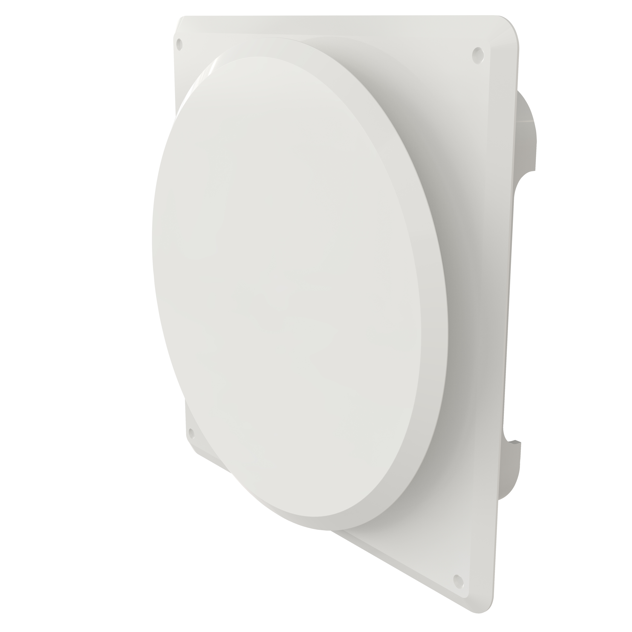 

                    Tallerkenvalveil med ramme i hvit utførelse for innvendig montasje