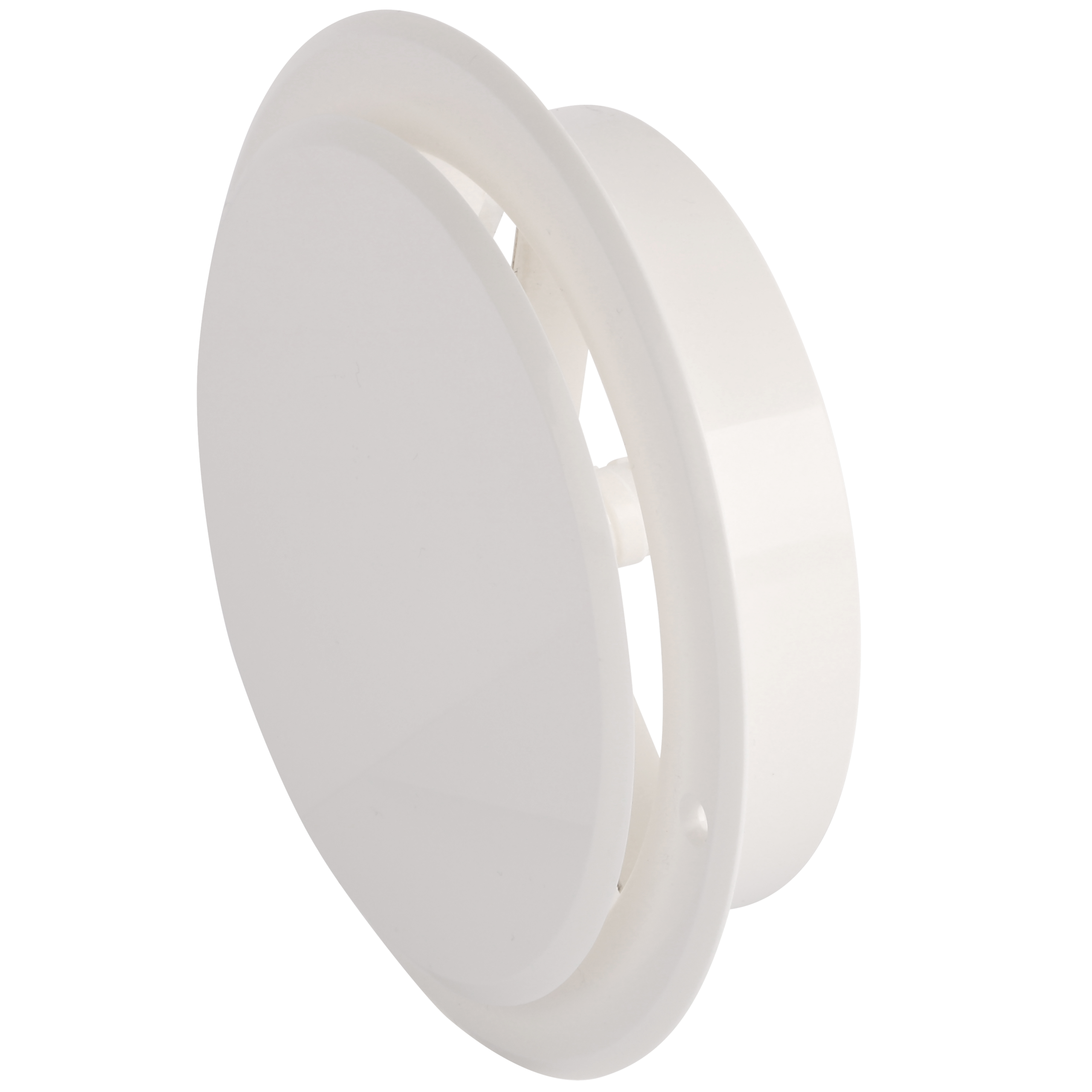 

                    Tallerkenventil TVR 125 i hvit utførelse med rund tilkobling