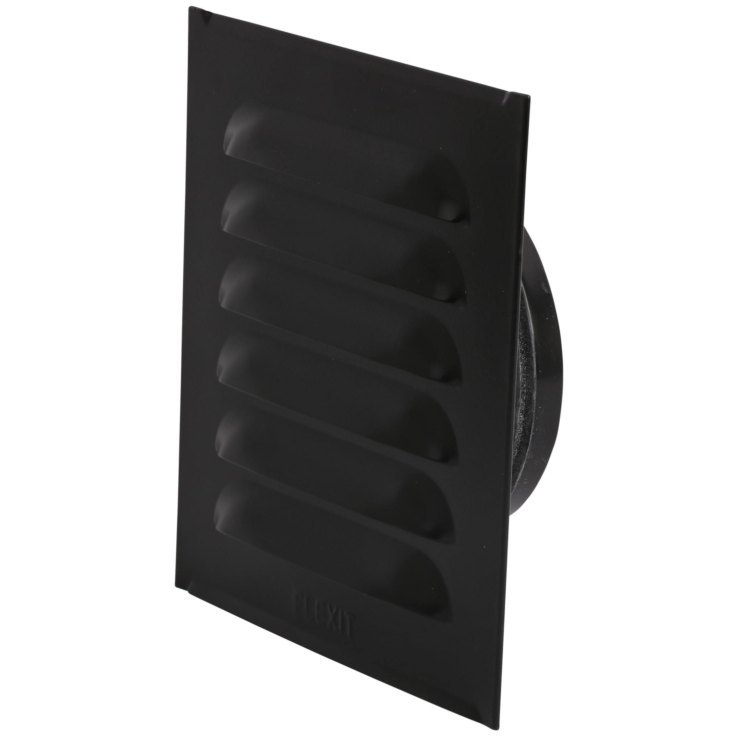 

                    Sort sjalusirist i stål med nippel Ø125 og pakning for luftinntak eller avtrekk