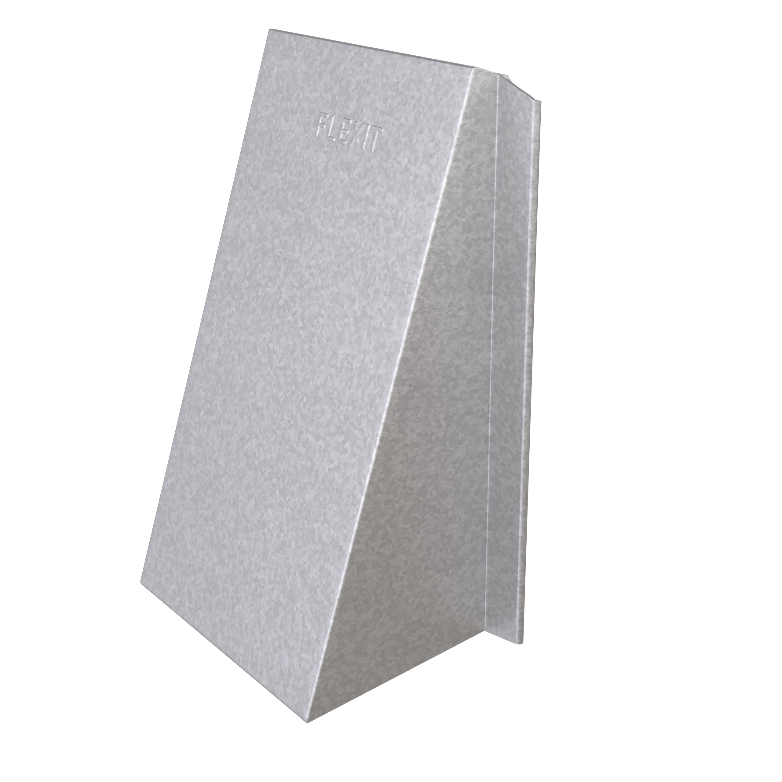 

                    Flat ventilkappe i aluzink 100×150 mm for utvendig luftavkast