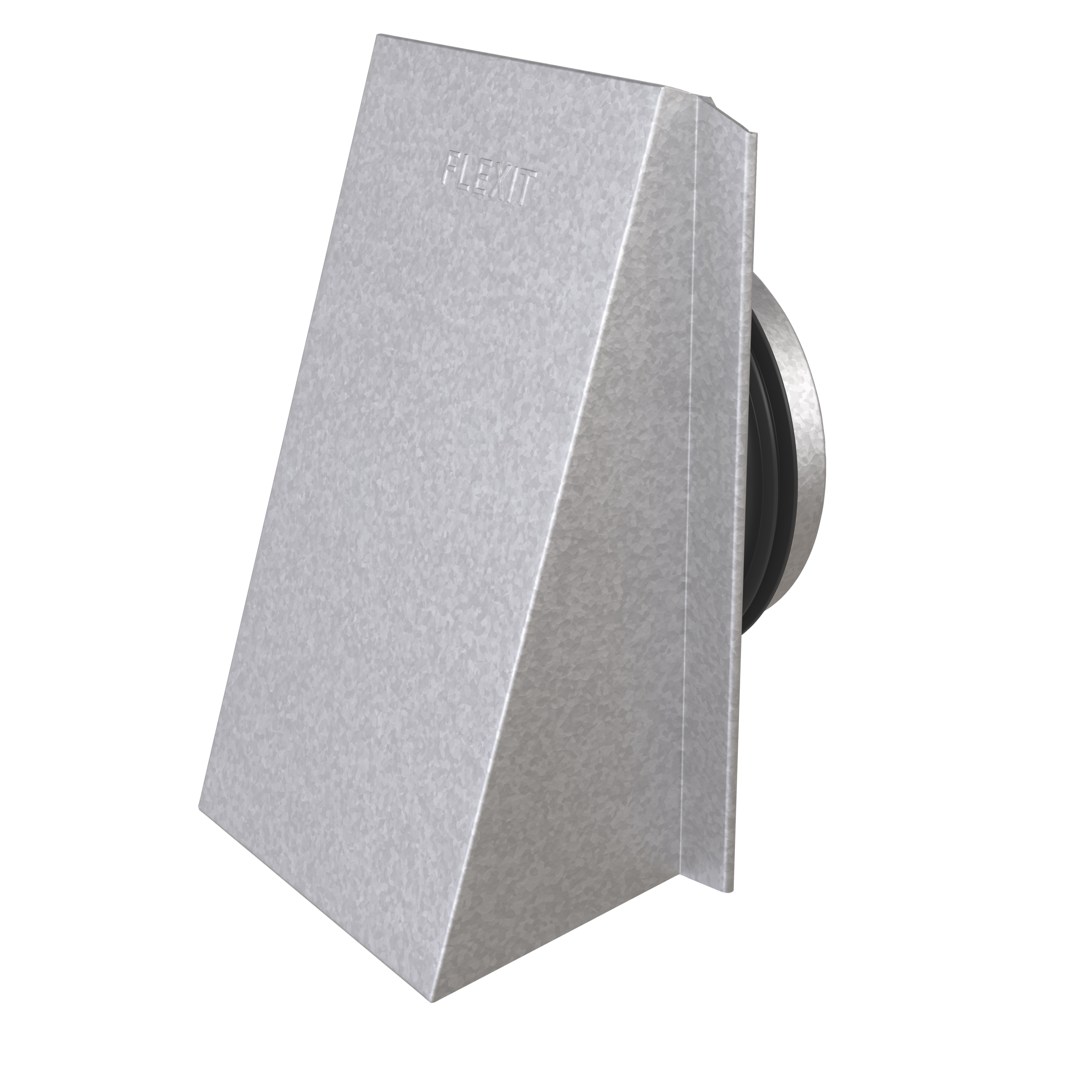 

                    Utvendig ventilkappe i metall med rund tilkobling for ventilasjon