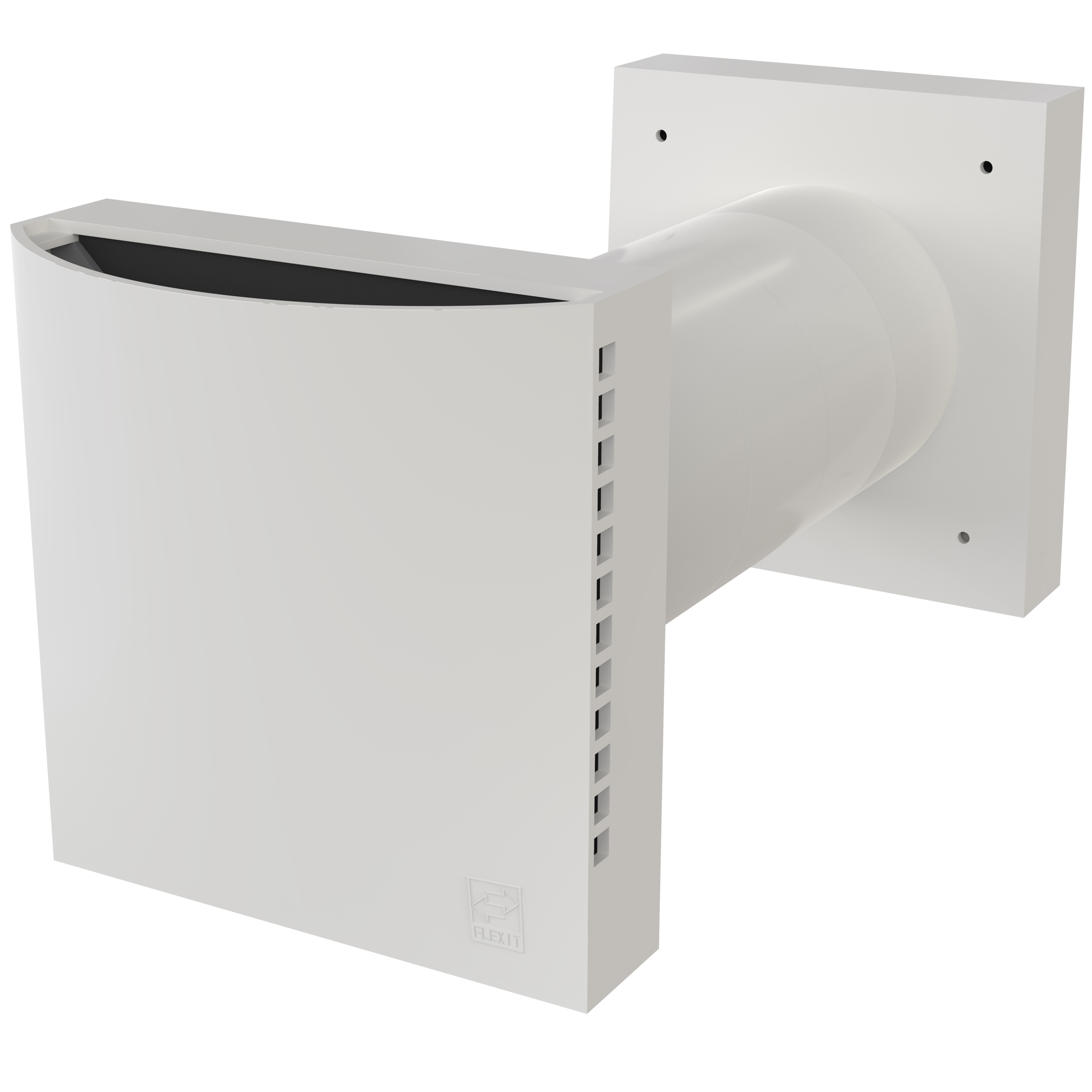 

                    Friskluftsventil Flexit Aero 100V2 i hvit utførelse med firkantet veggplate