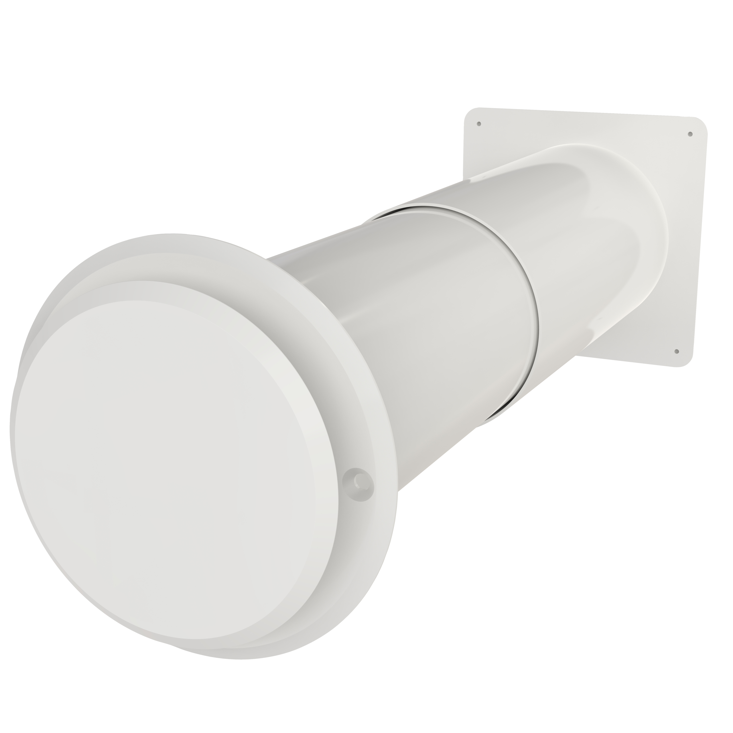 

                    Friskluftsventil 80T i hvit utførelse med rund ytterdel og kanal