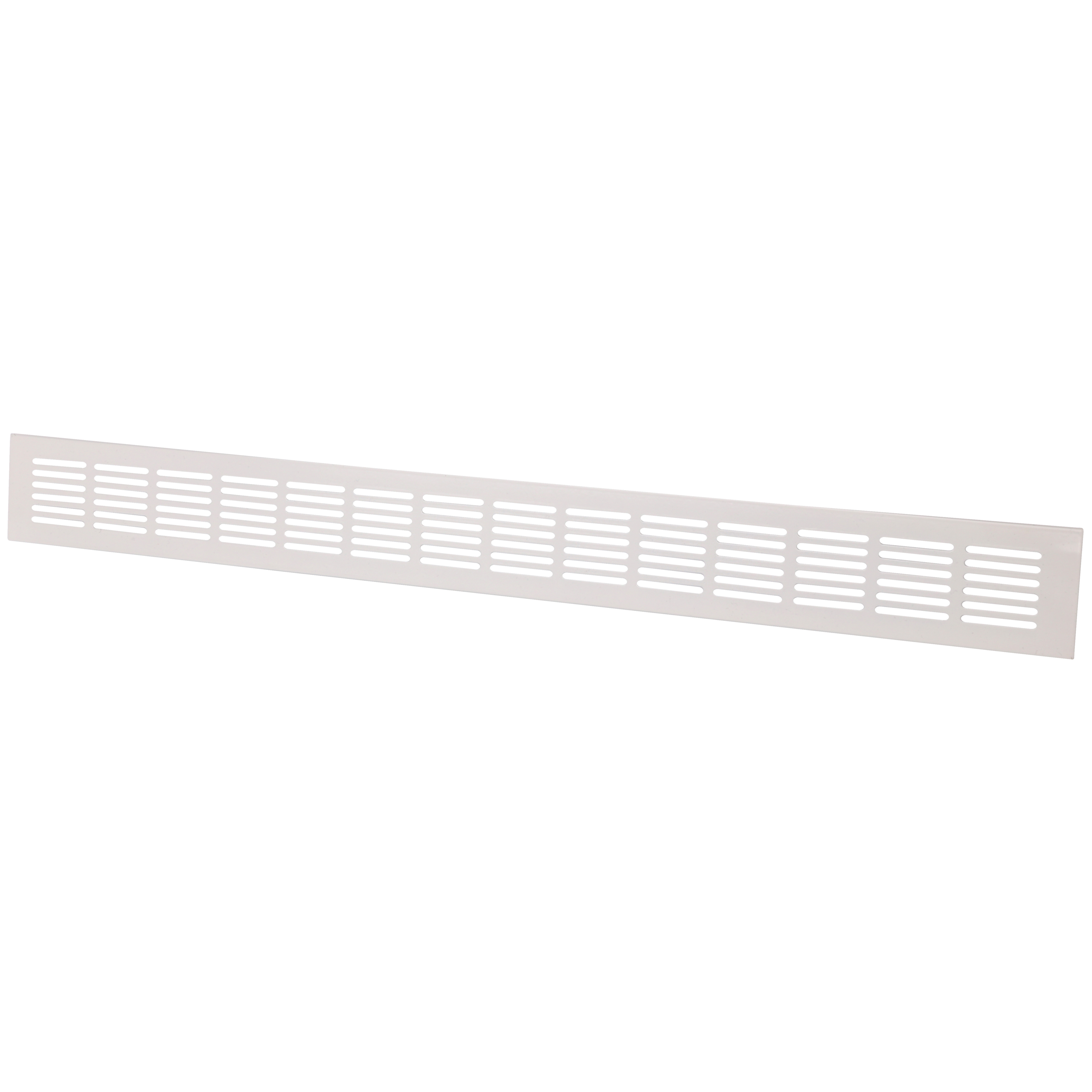 

                    Overflow grille 600×60 mm in white with horizontal slots