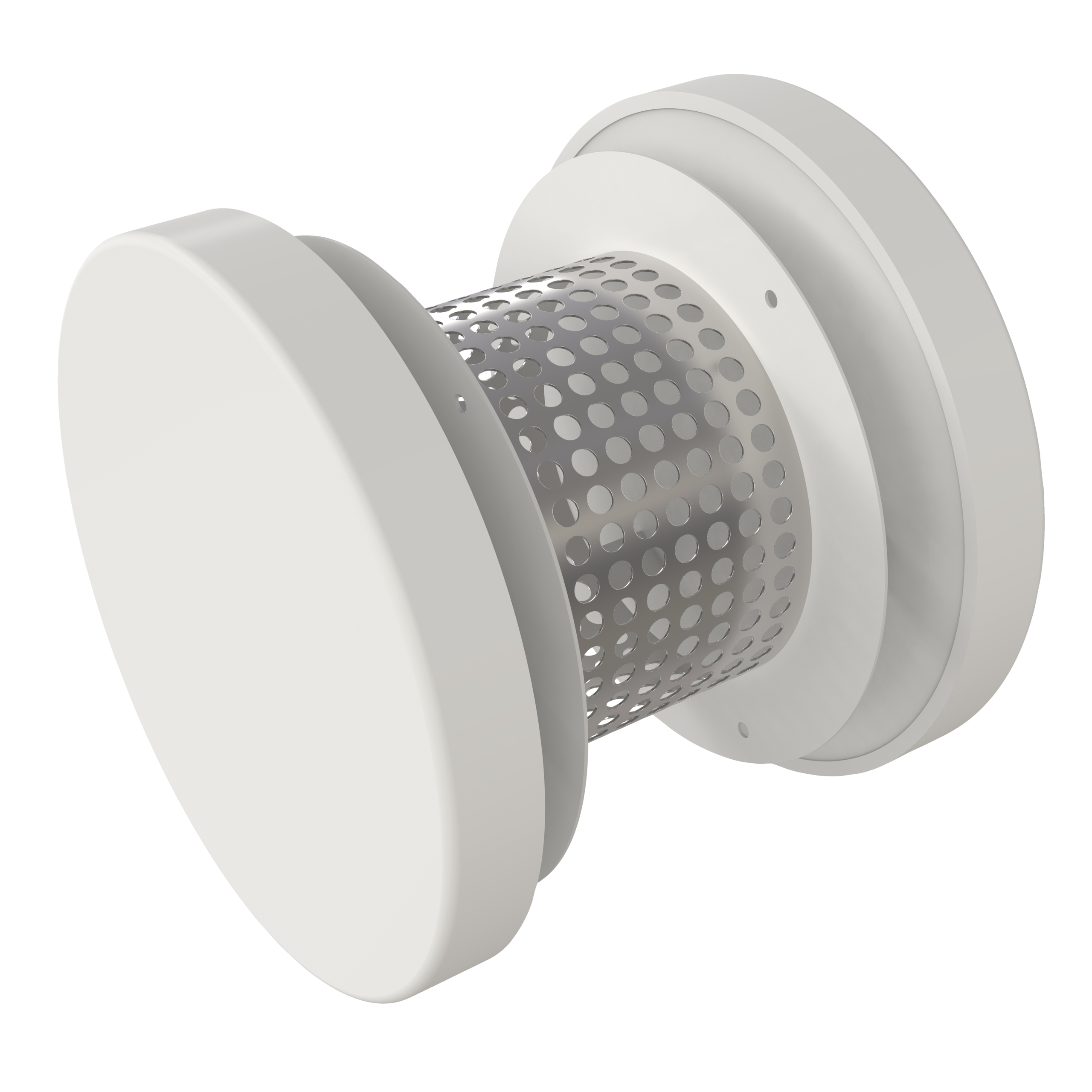 

                    Overpressure valve 100 mm in white with perforated inner cylinder