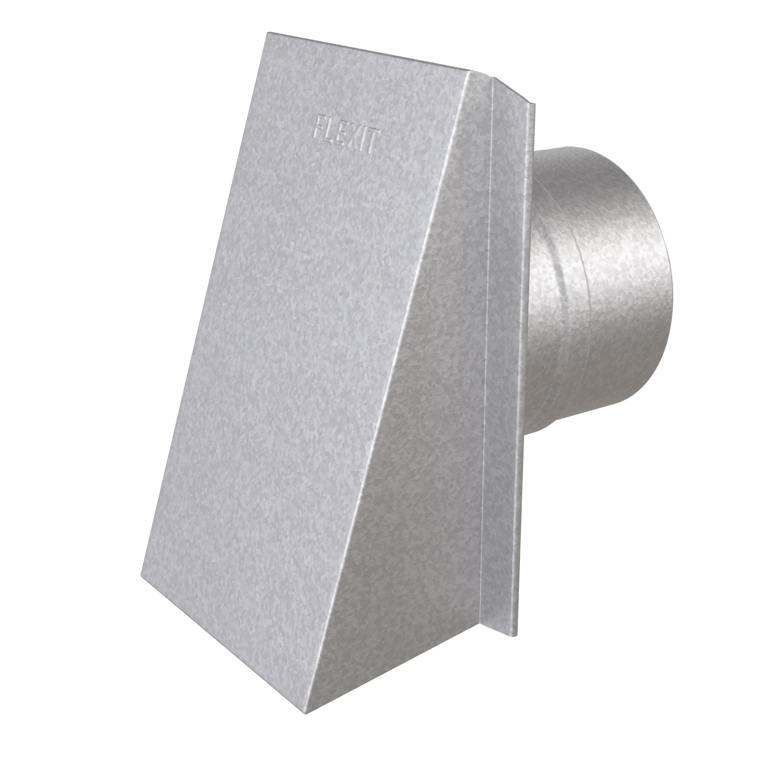 

                    Ventilatorventil Ø100 mm i stål med ytre kappe og integrert spjeld