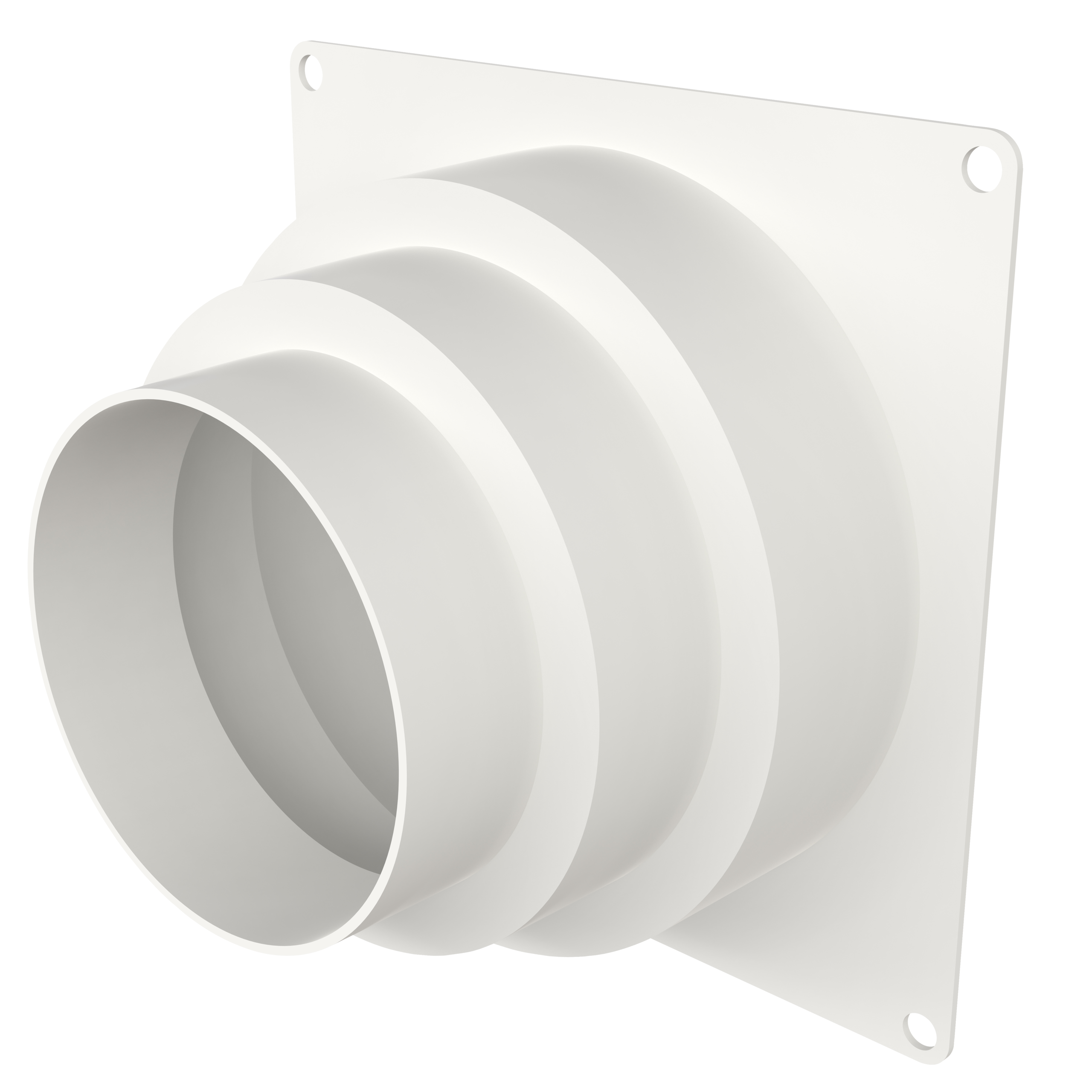 

                    Overgangsstykke i hvit plast for Ø100/125/150 mm ventilasjonskobling