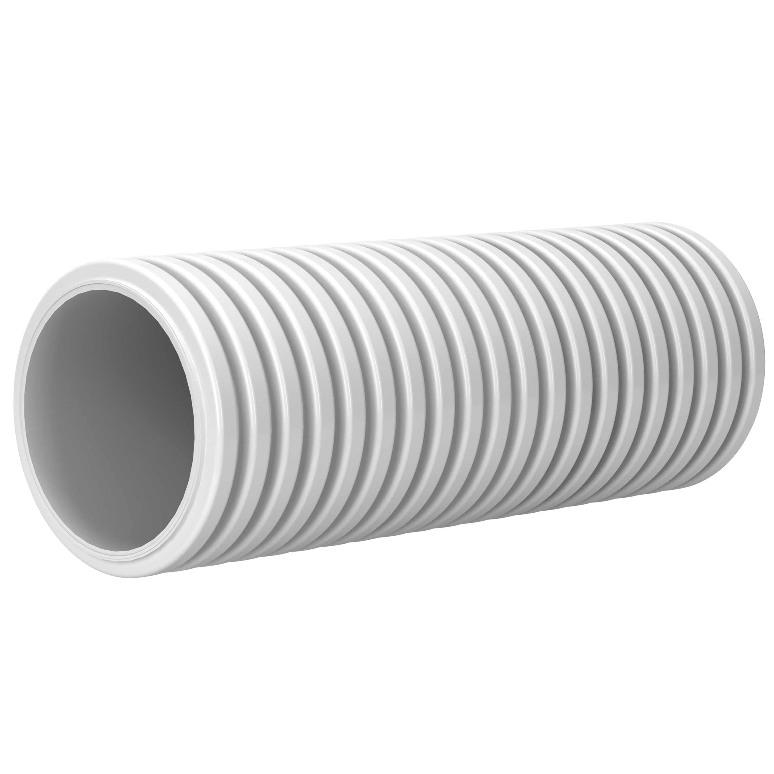 

                    Hvit fleksibel kanal med riflet overflate