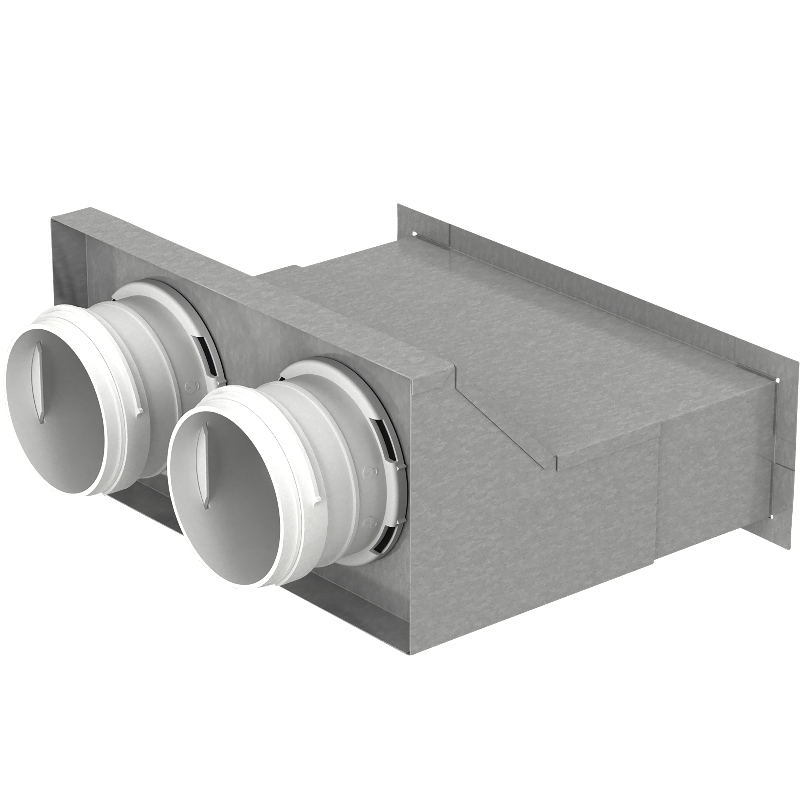 

                    Horisontalt ventilfeste i stål med to Ø75 anslutninger