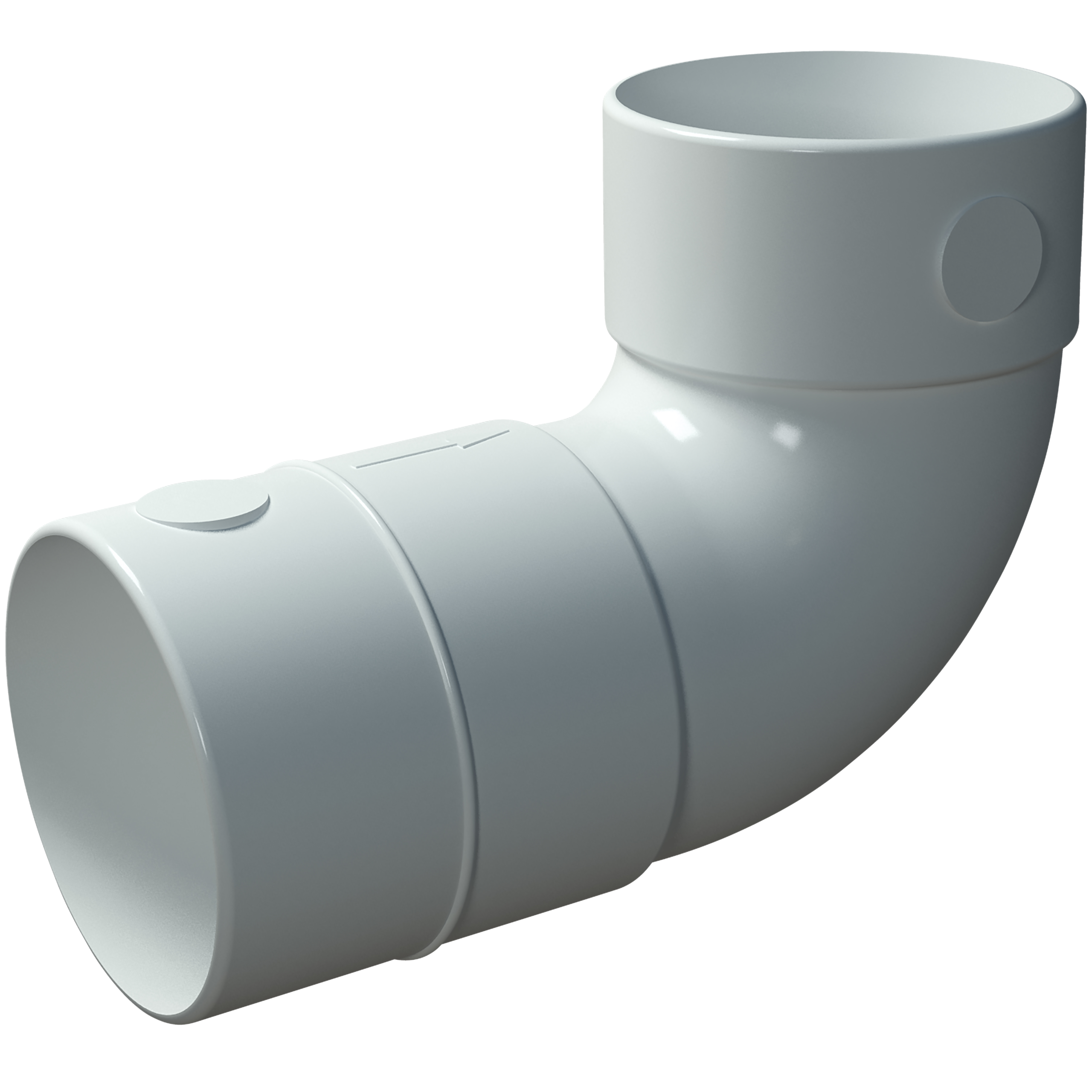 

                    Hvit 90-graders bend i plast Ø75