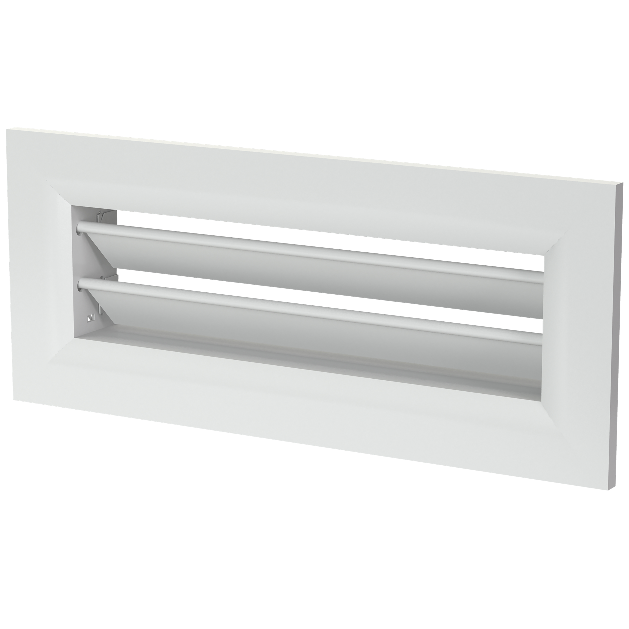 

                    Hvit veggventil i aluminium 200×55 for lufttilførsel og avtrekk