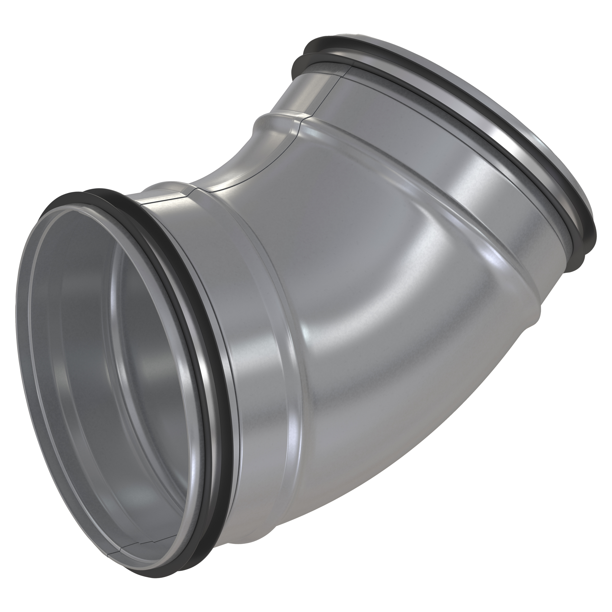 

                    45-degree duct bend in galvanised steel with gaskets