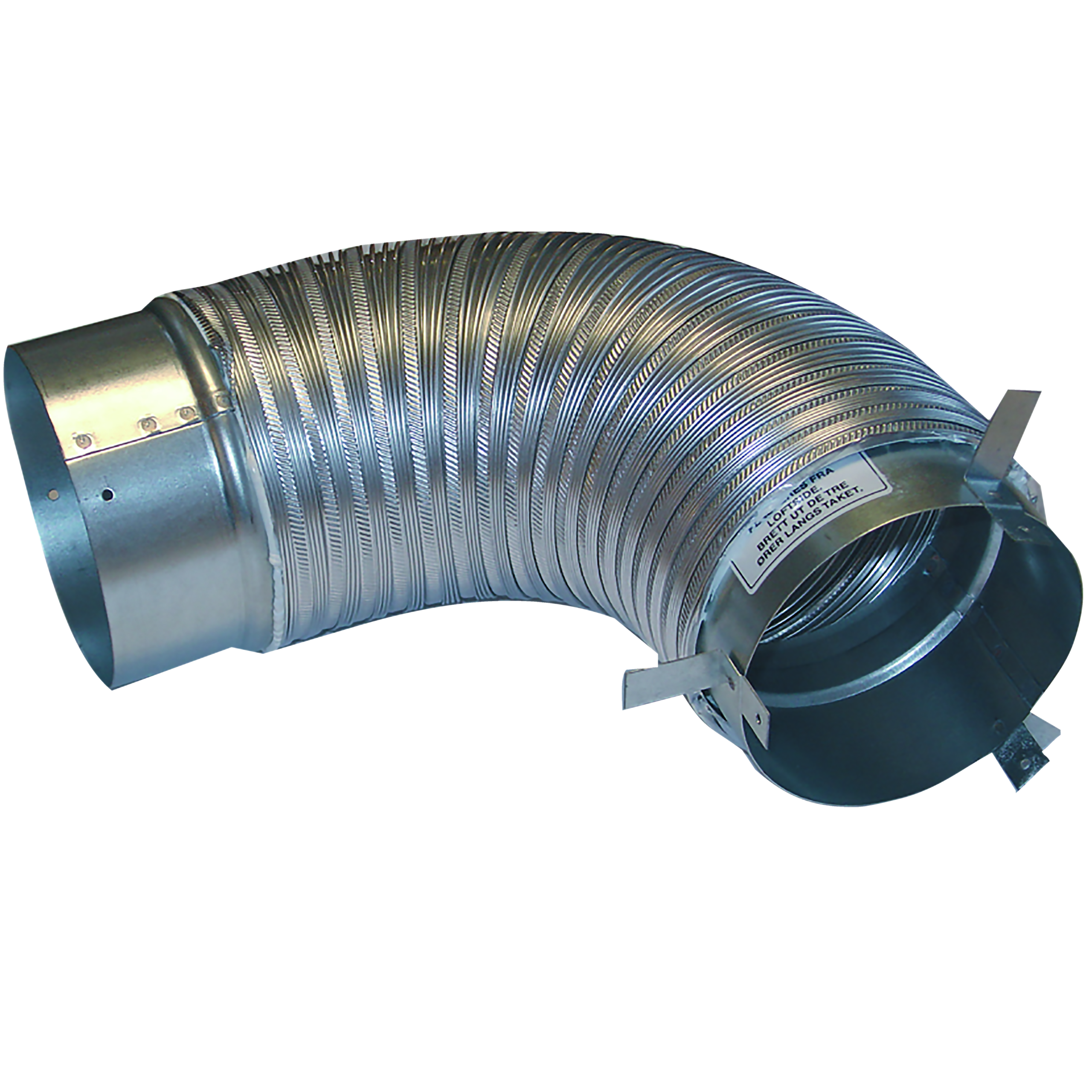 

                    Vent mounting bracket with flexible aluminium duct and Ø100–100 connection