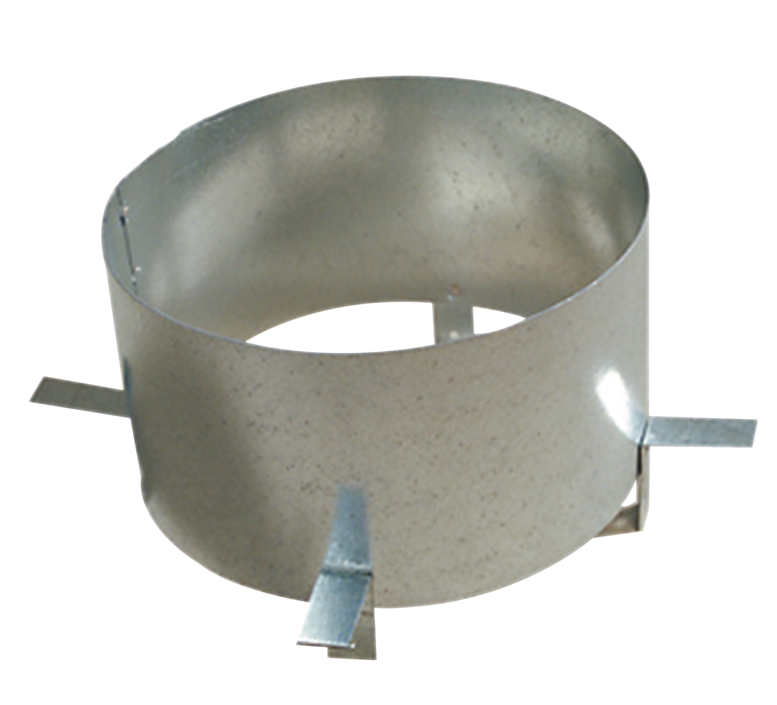 

                    Vent mounting bracket in galvanized steel with spigot measurement for installing an air valve in an uninsulated duct