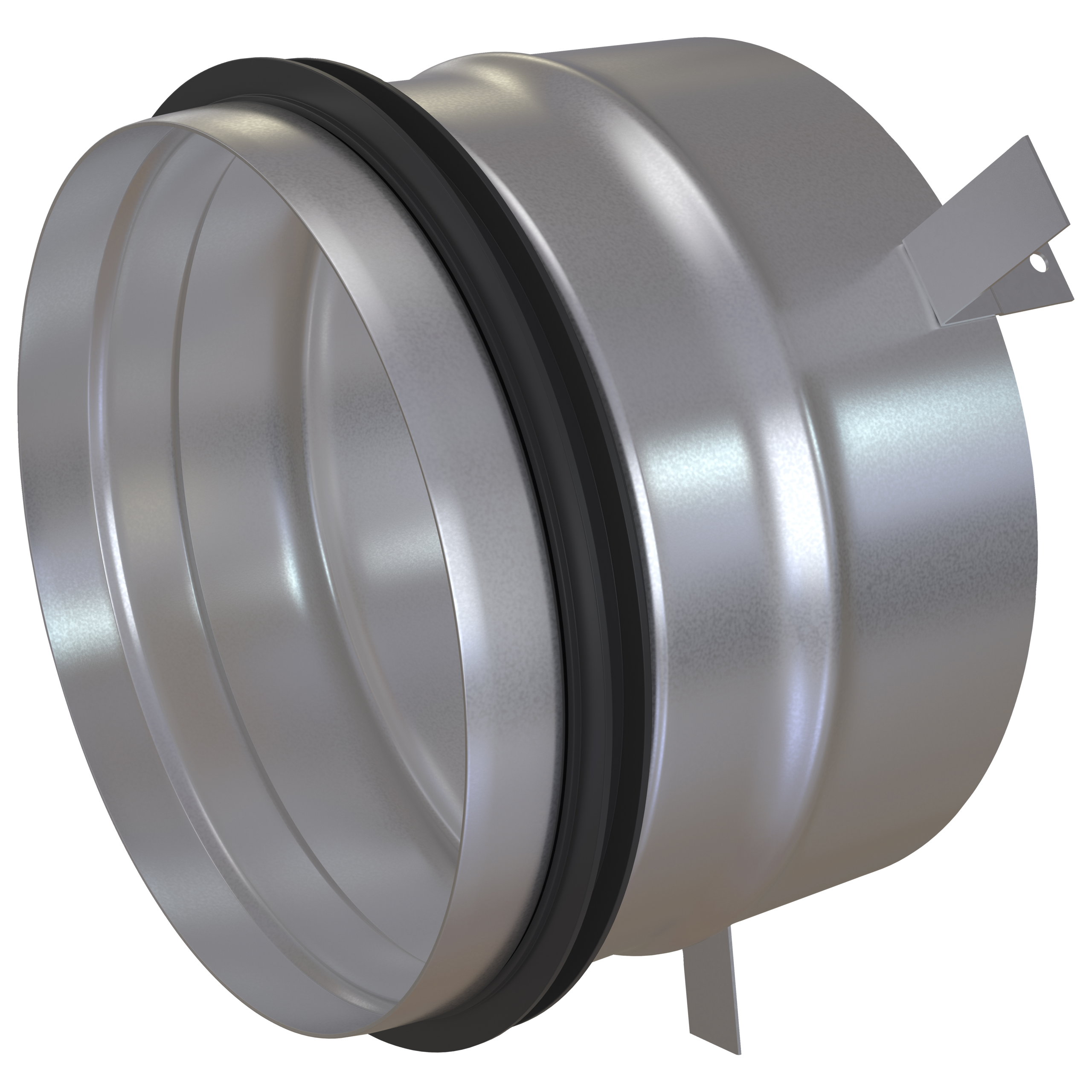 

                    Vent mounting bracket in galvanized steel for installing an air valve in an uninsulated duct