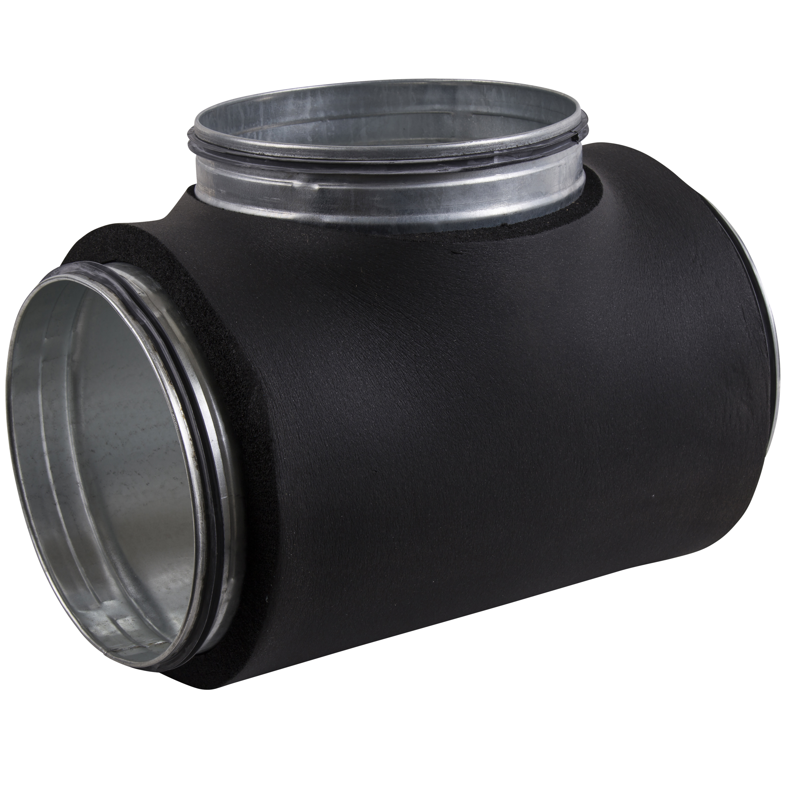 

                    Insulated T-piece in galvanized steel with seals for joining insulated steel ducts Ø200–Ø200