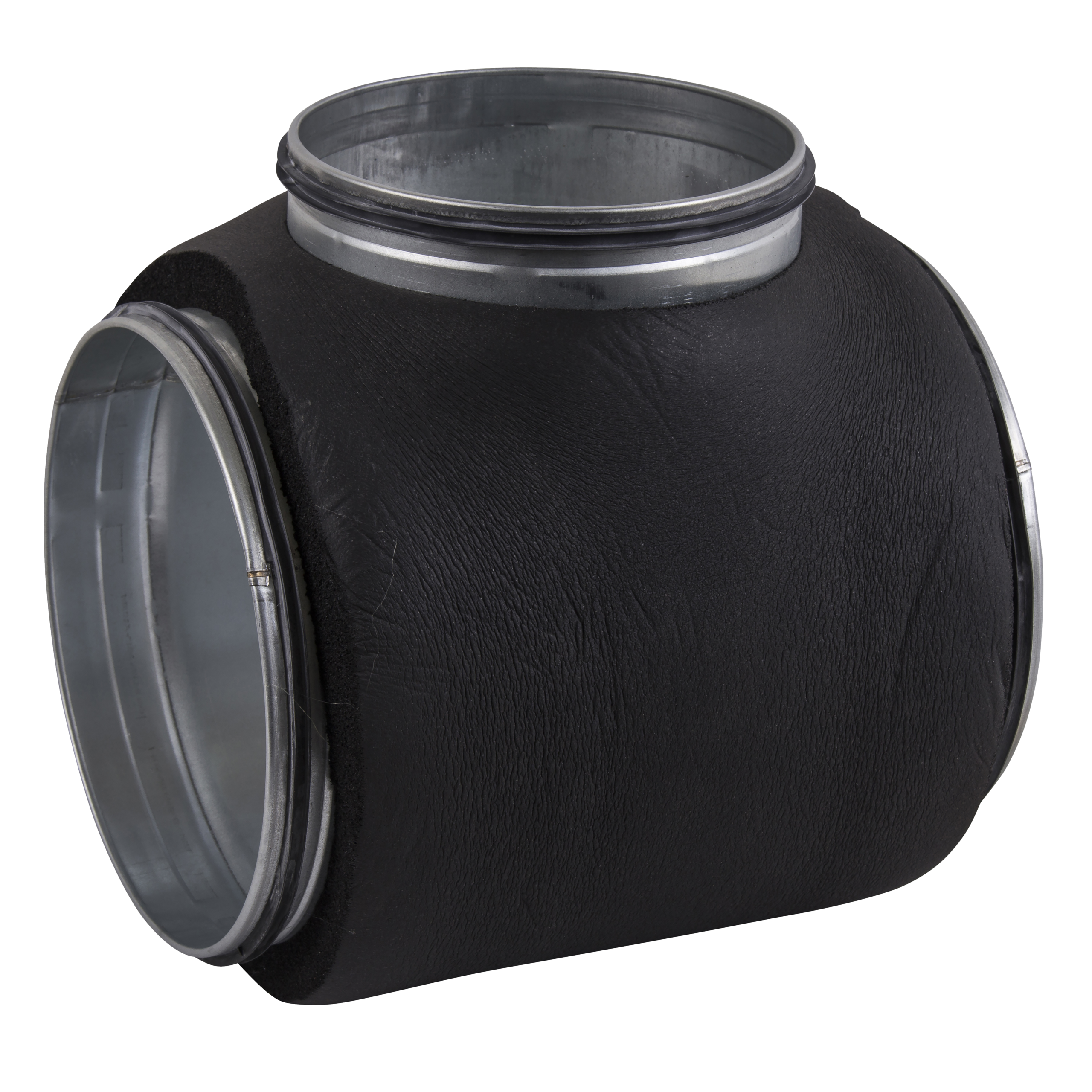 

                    Insulated T-piece in galvanized steel with seals for joining insulated steel ducts Ø200–Ø160