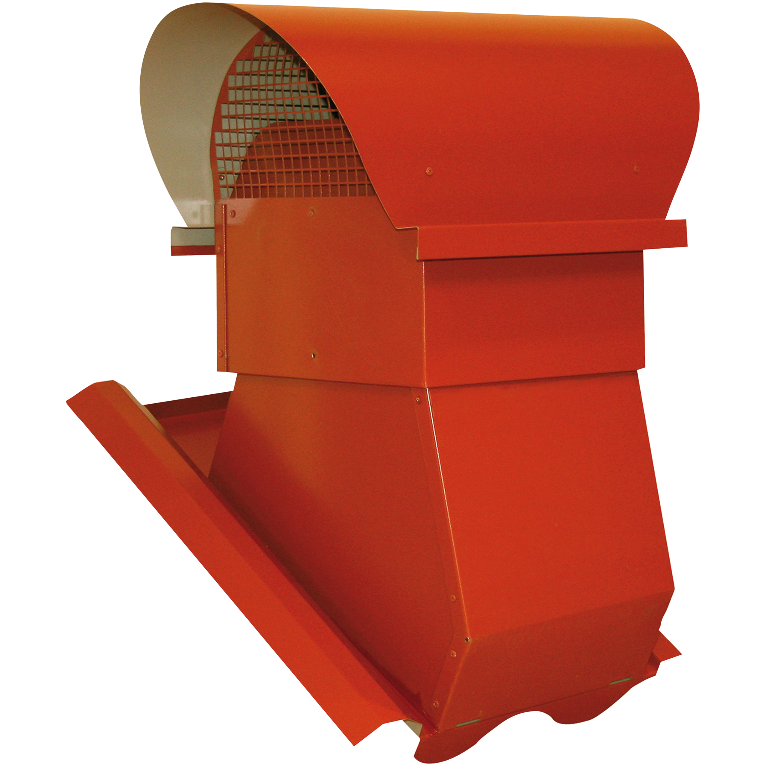 

                    Red roof vent with round Ø125 duct connection for exhaust air