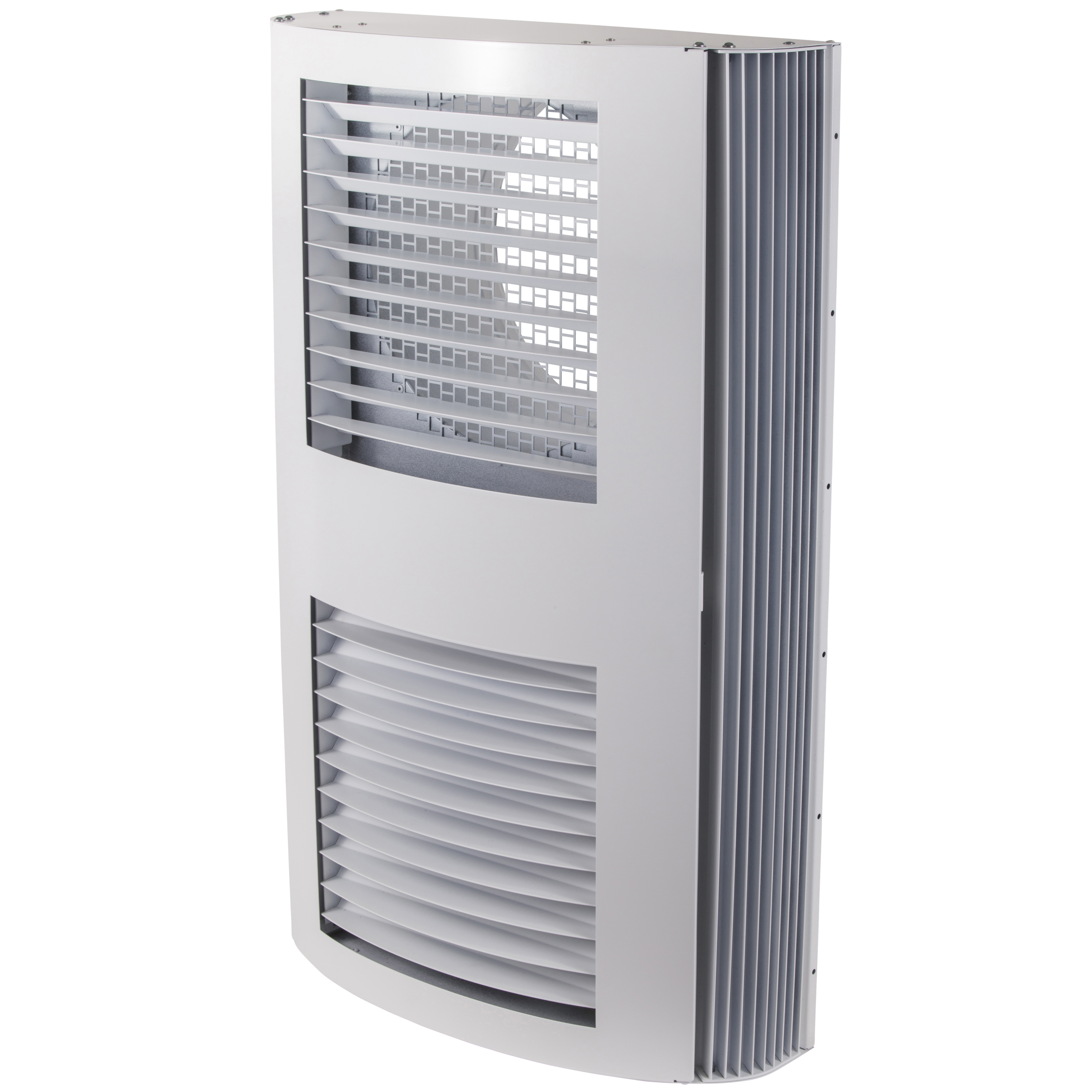 

                    Combo box 250 in white finish for combined air intake and exhaust air mounted on exterior wall