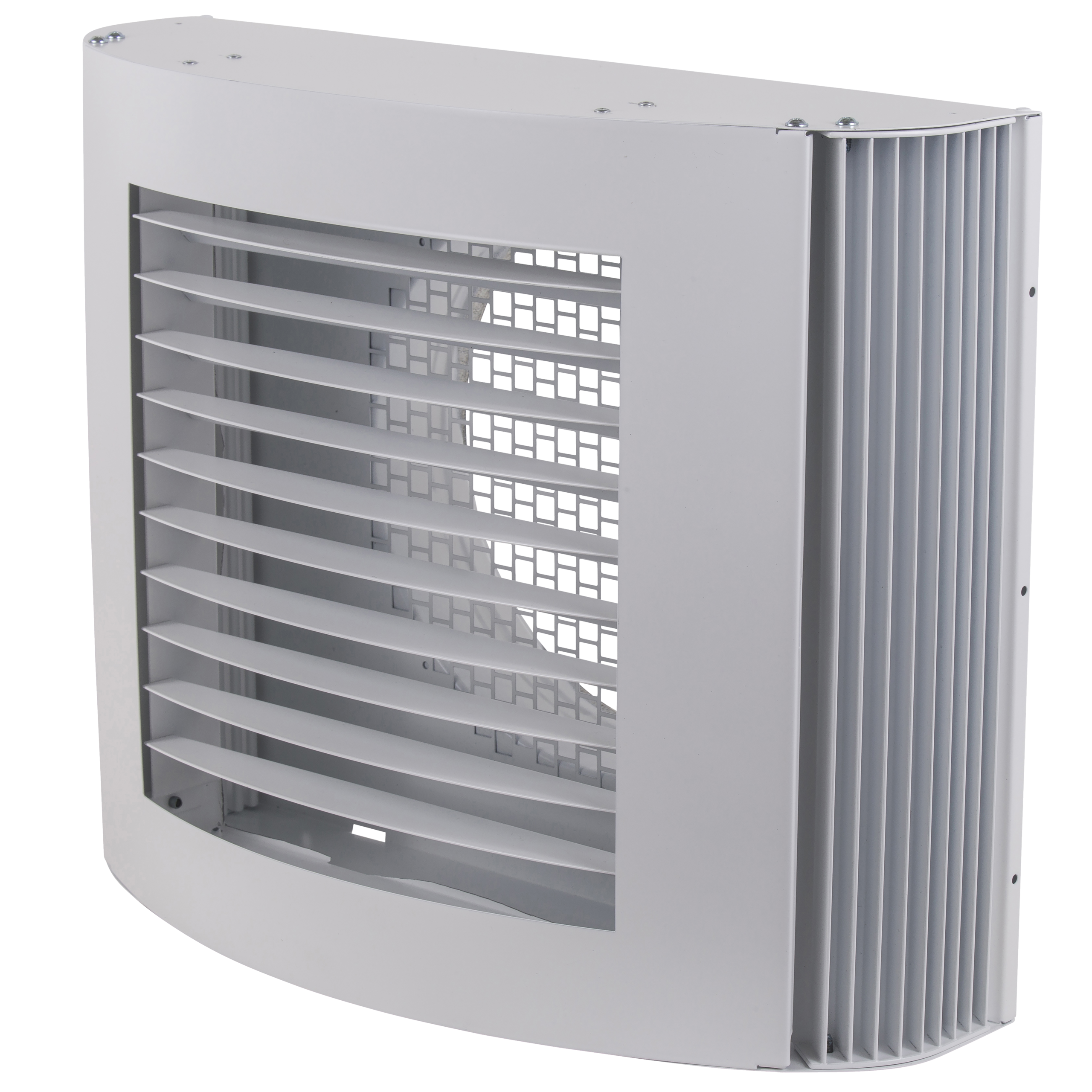

                    Single box 250 in white finish for air intake or exhaust air mounted on exterior wall