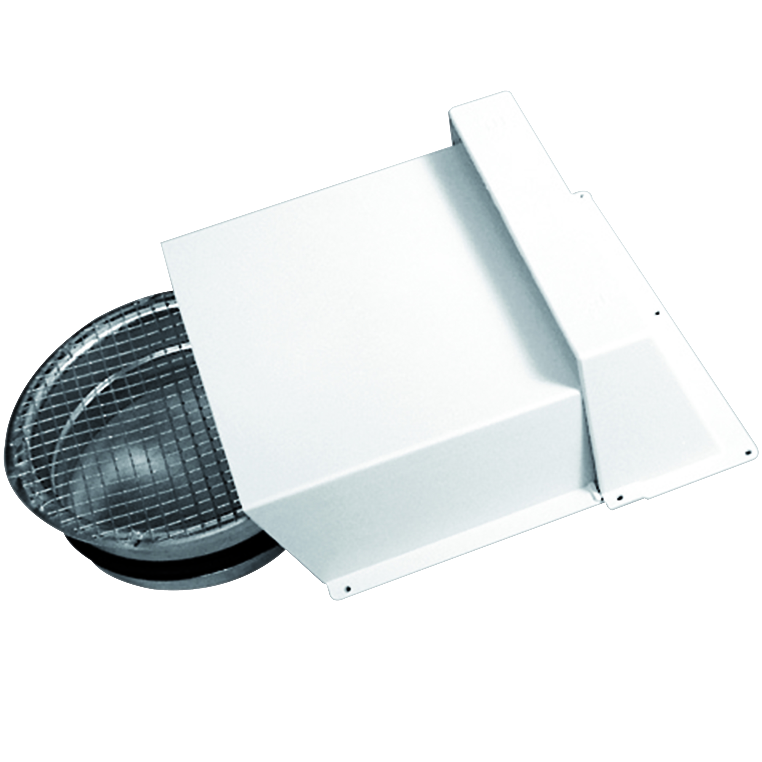 

                    Kappe for avkast eller uteluft med nippel Ø160 og integrert rist montert på yttervegg