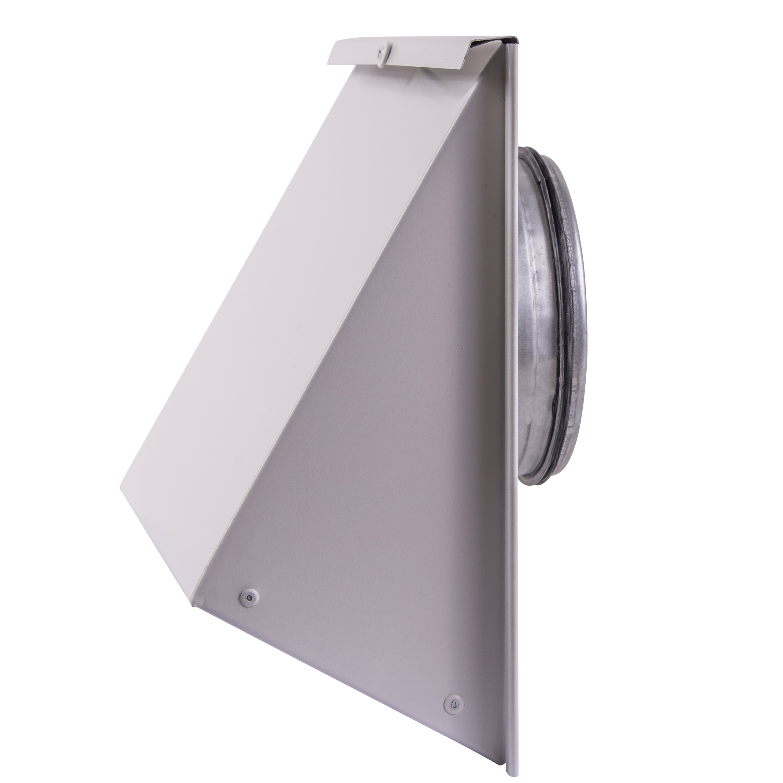 

                    Ytterveggsrist V13 med kappe i lys utførelse for avkast eller uteluft montert på fasade