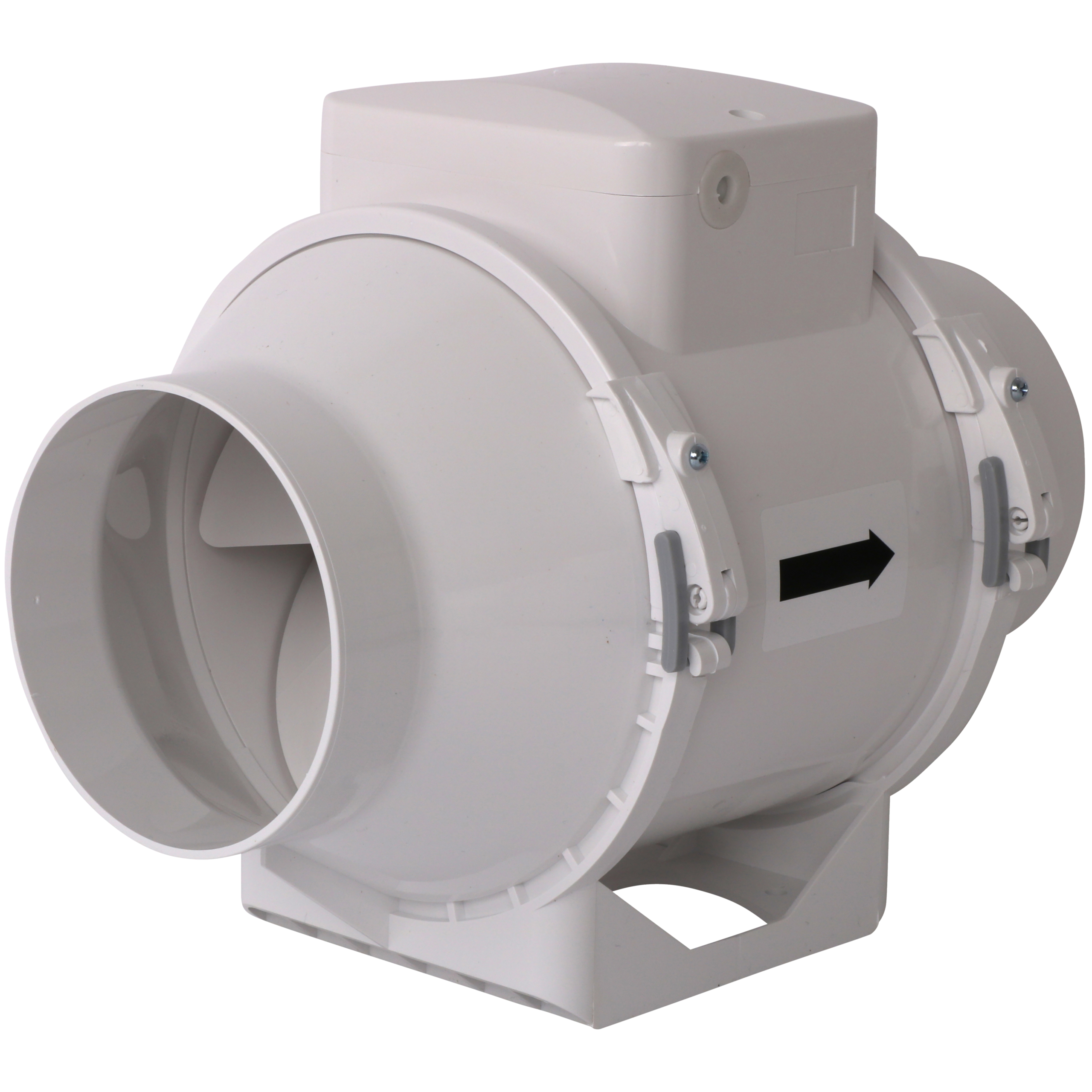 

                    Flexit DF kanalvifte i plast med retningspil for montering i ventilasjonskanal