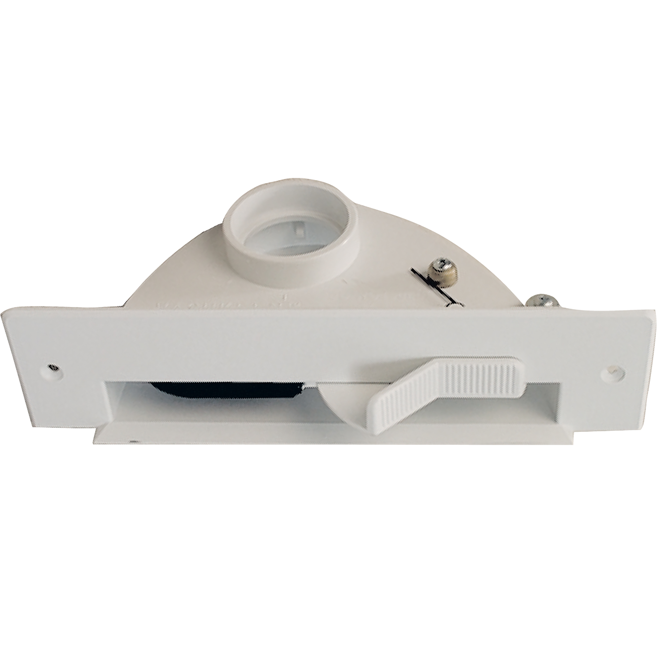 

                    Floor sweep inlet in white plastic for central vacuum, integrated sweep opening