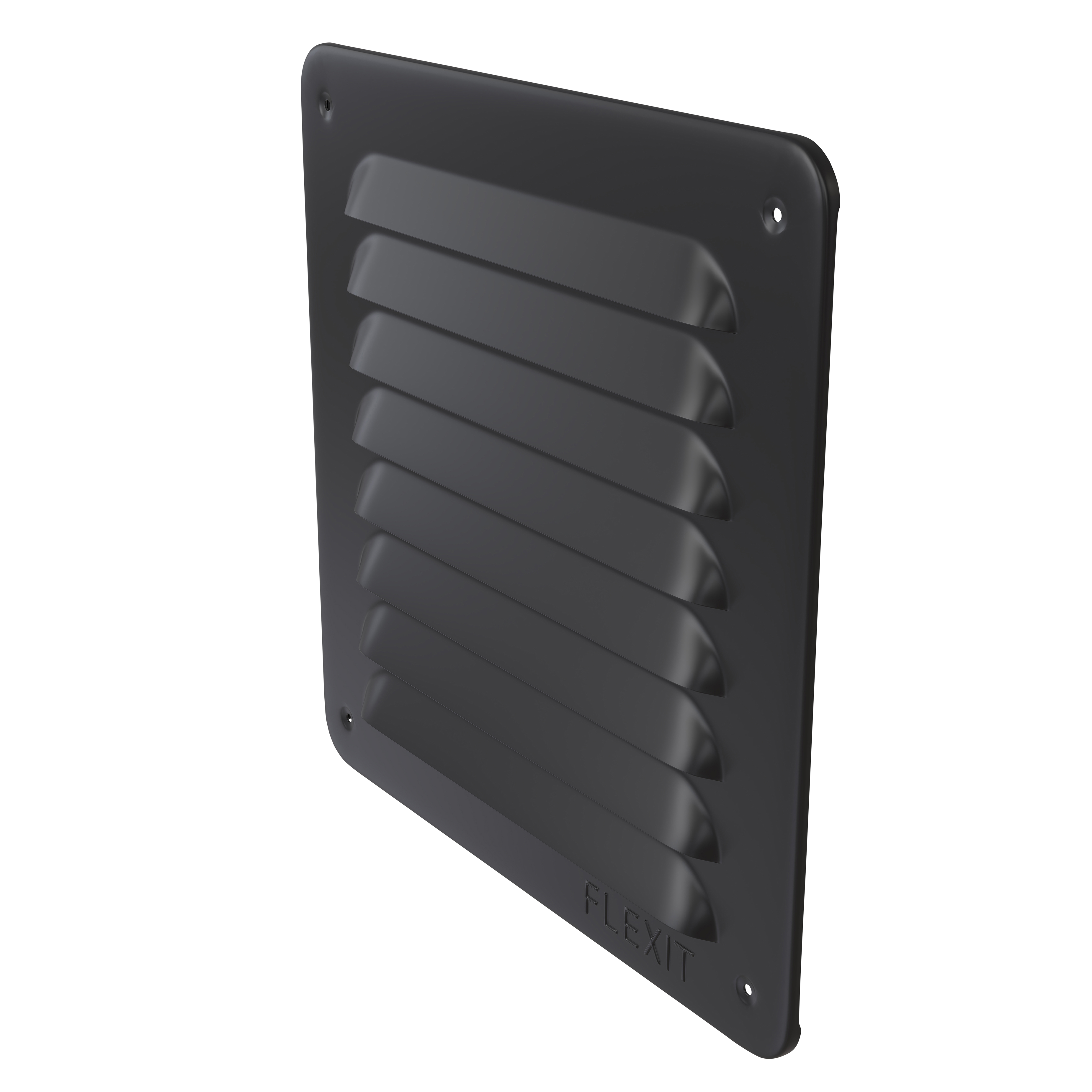 

                    Sort sjalusirist i stål 155×155 mm for luftinntak eller avtrekk