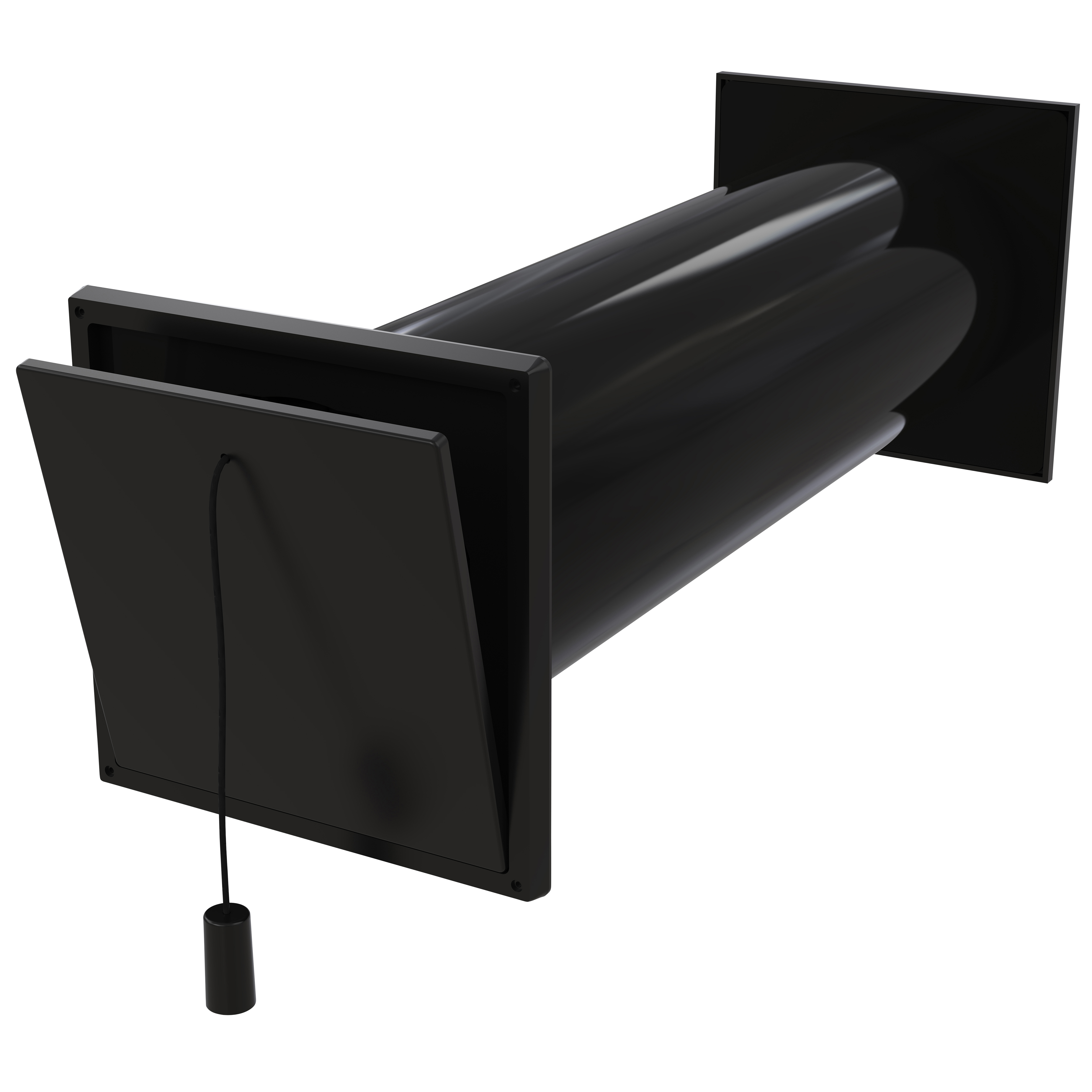 

                    Friskluftsventil 100K V2 i sort utførelse med innvendig ventil og snortrekk