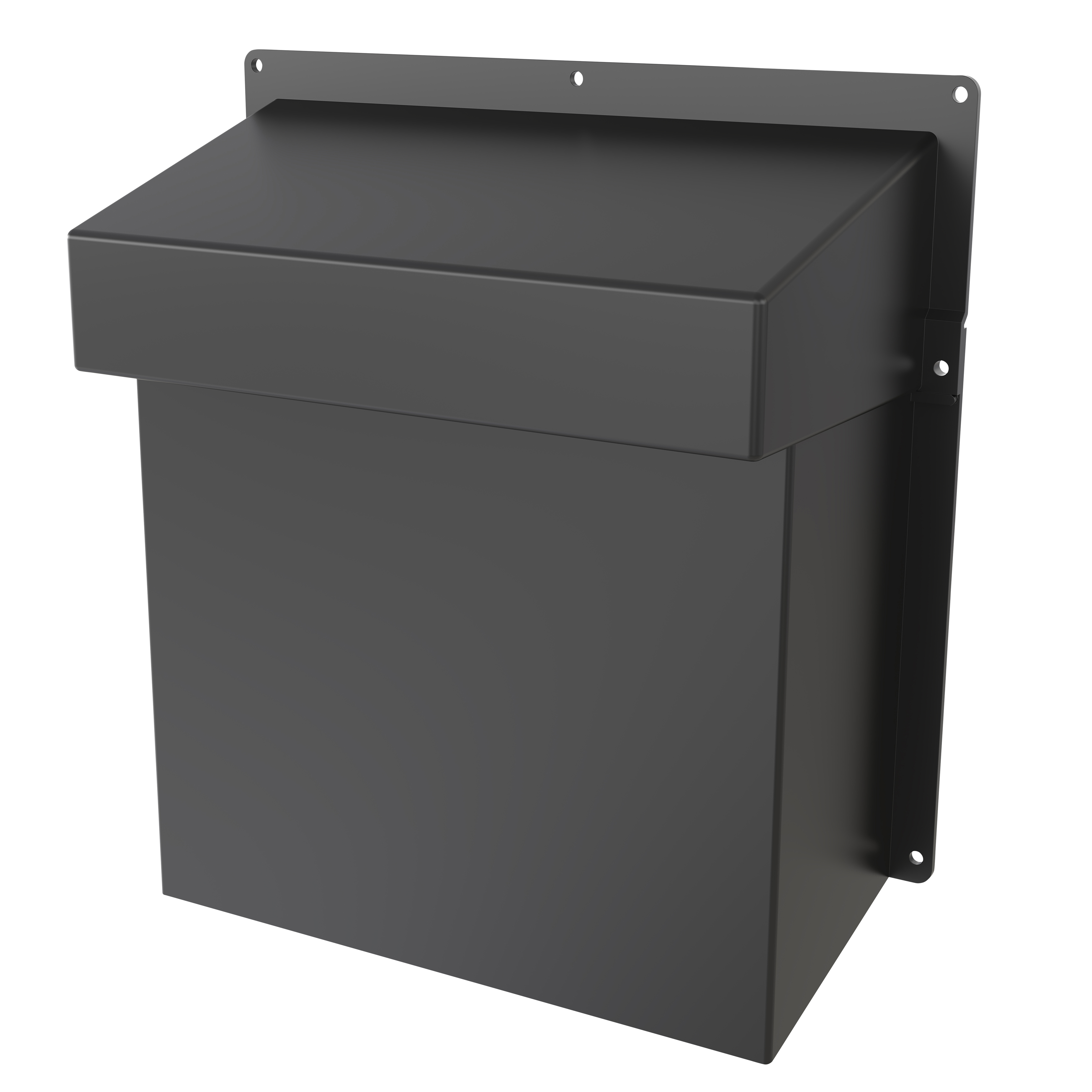 

                    Two-piece storm cover in black for protecting exterior wall vents
