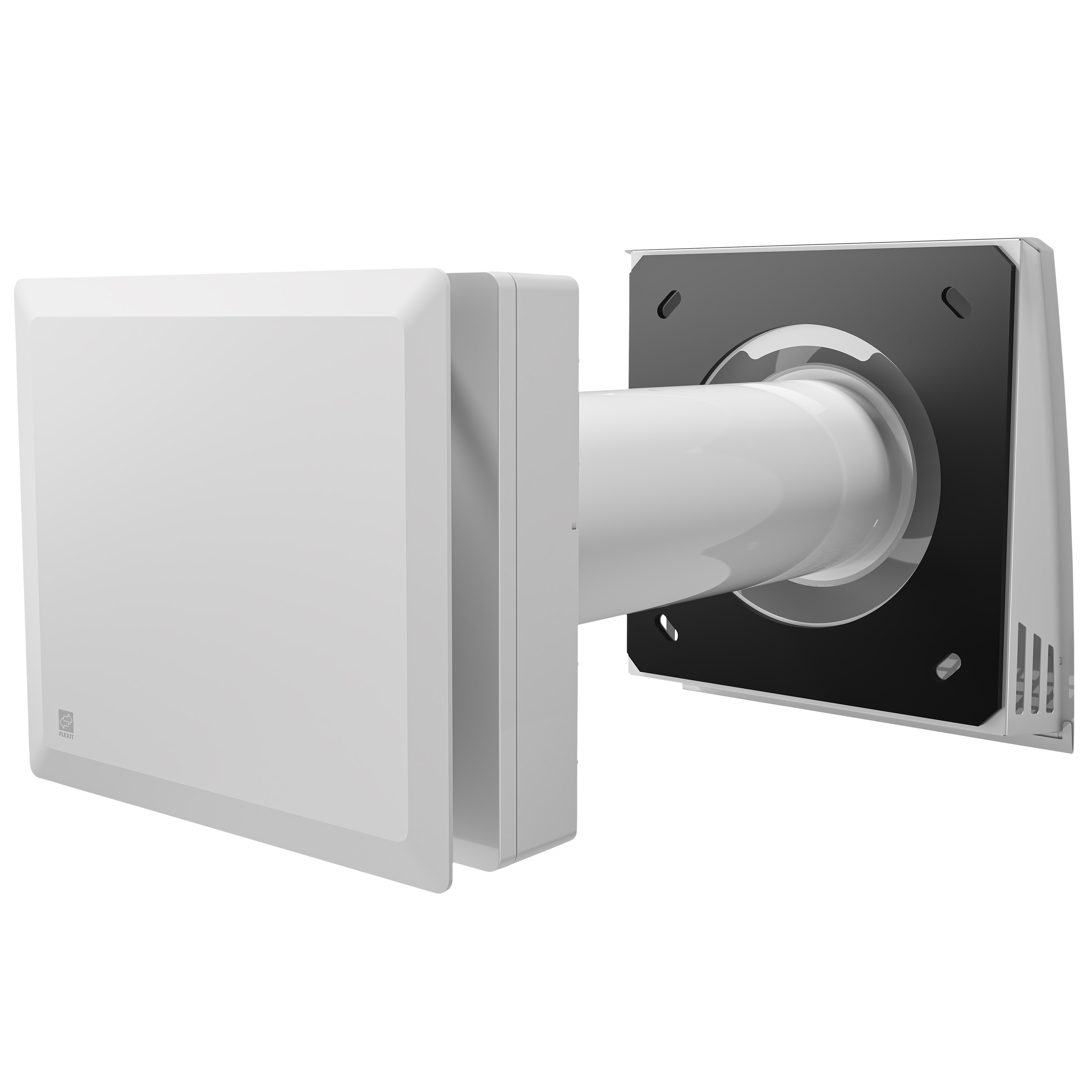 

                    Romventilator Flexit Muto 100 i hvit utførelse med varmegjenvinning