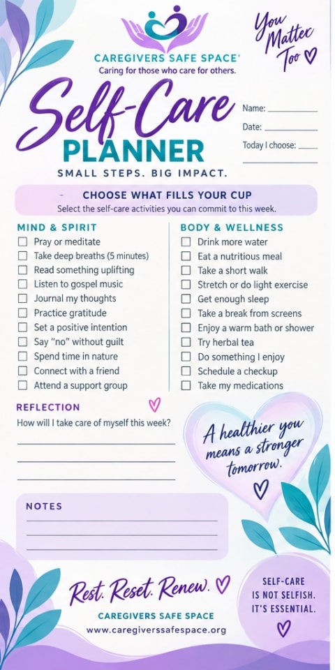 Self-Care Planner printable