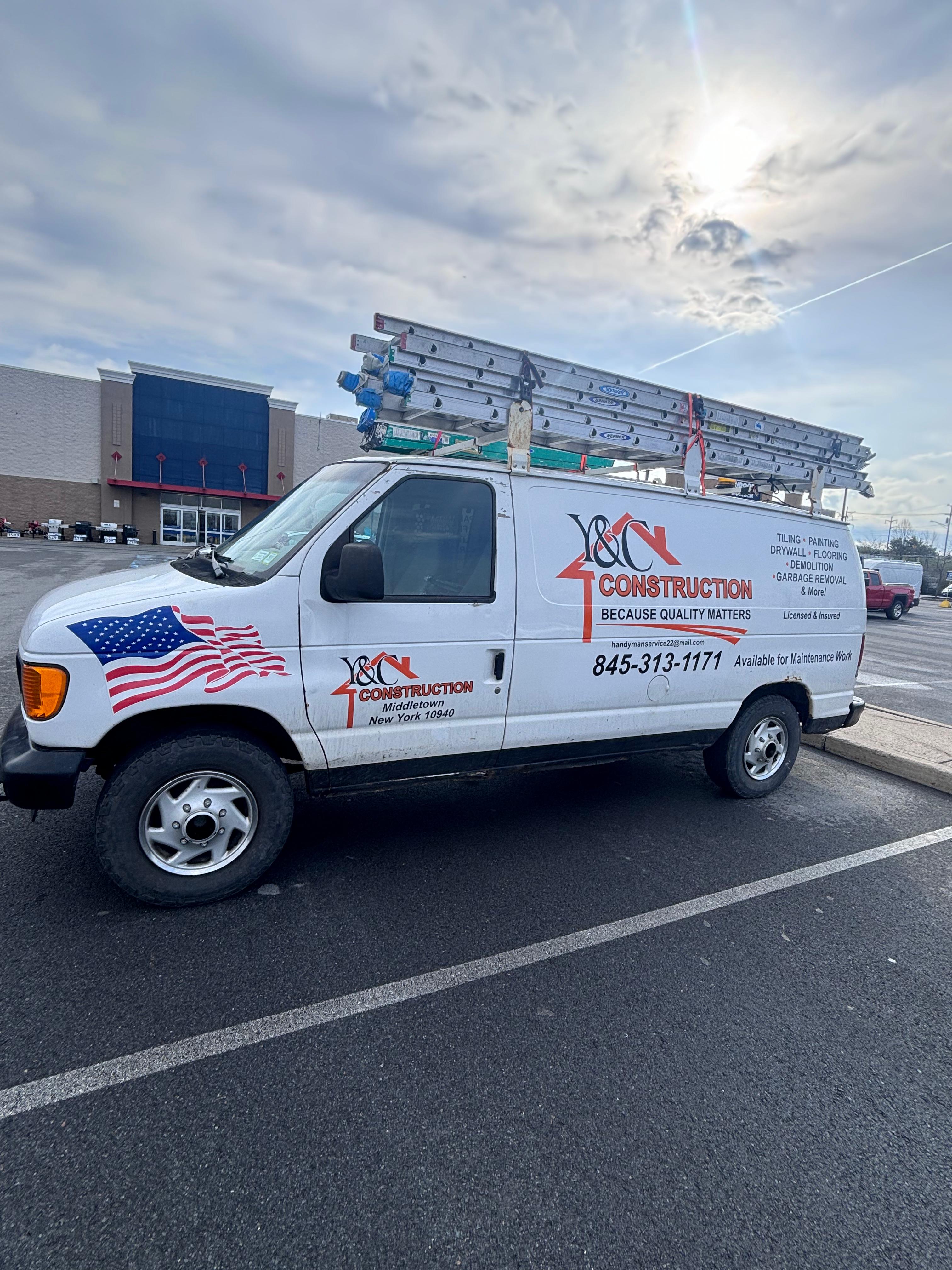 Y&C Construction Painting Company work van for building maintenance in Middletown NY