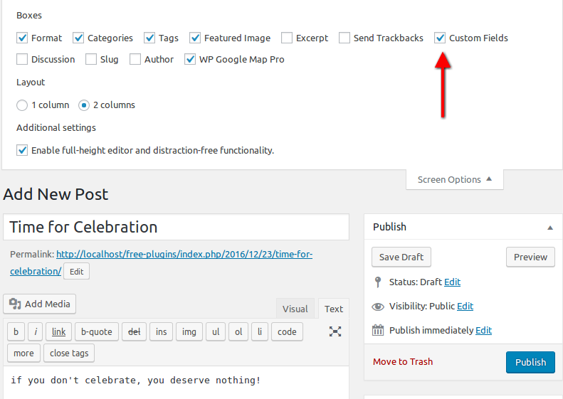 Show Post location using Custom fields Wpmapspro