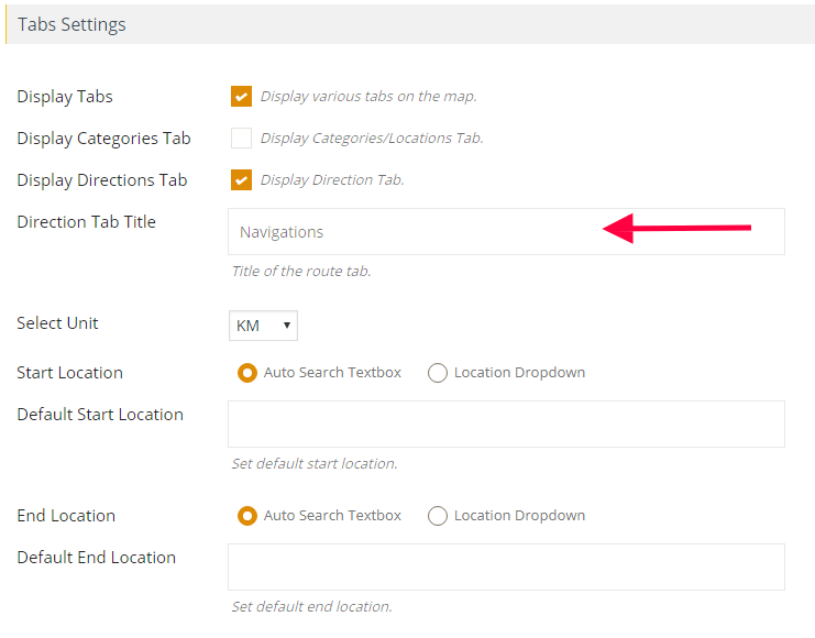 How to Change Direction Tabs Title WP Maps Pro